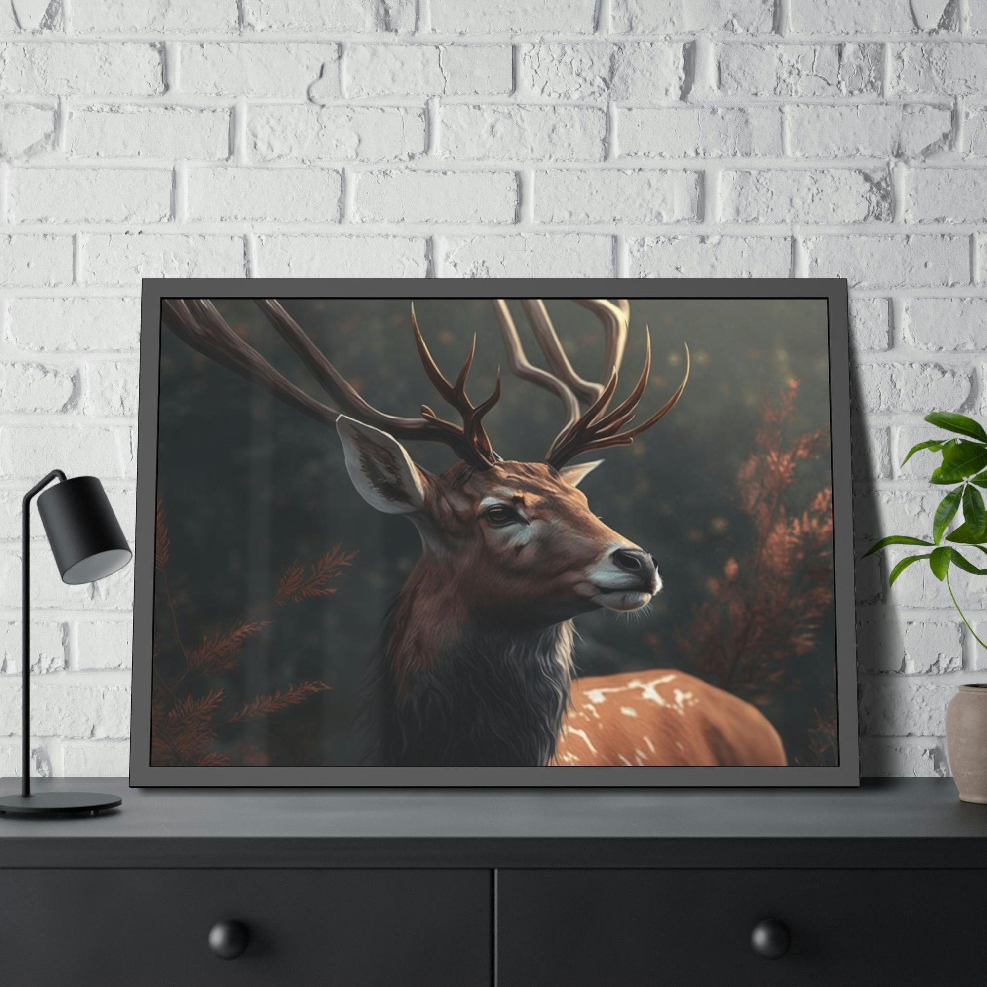 Deers Deer's Solitude: A Canvas Wildlife Contemplation