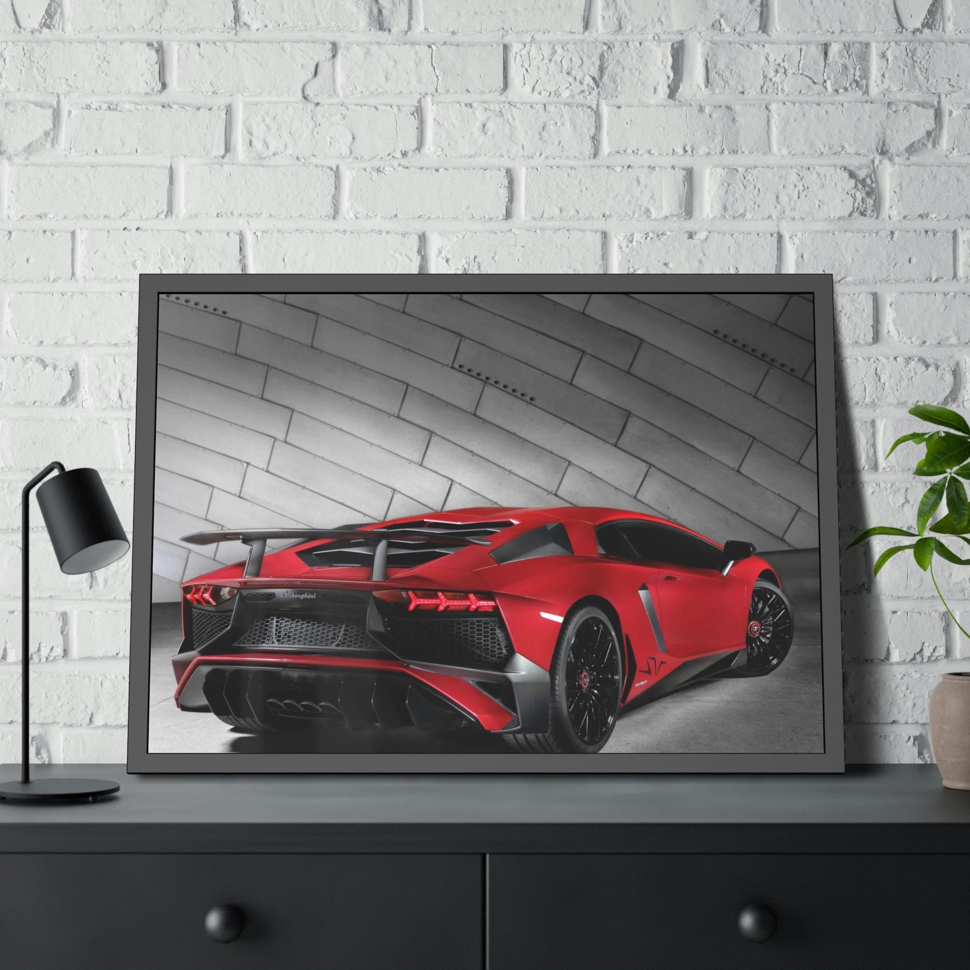 Lamborghini Luxury on Wheels: Framed Canvas of Lamborghini for Art Lovers