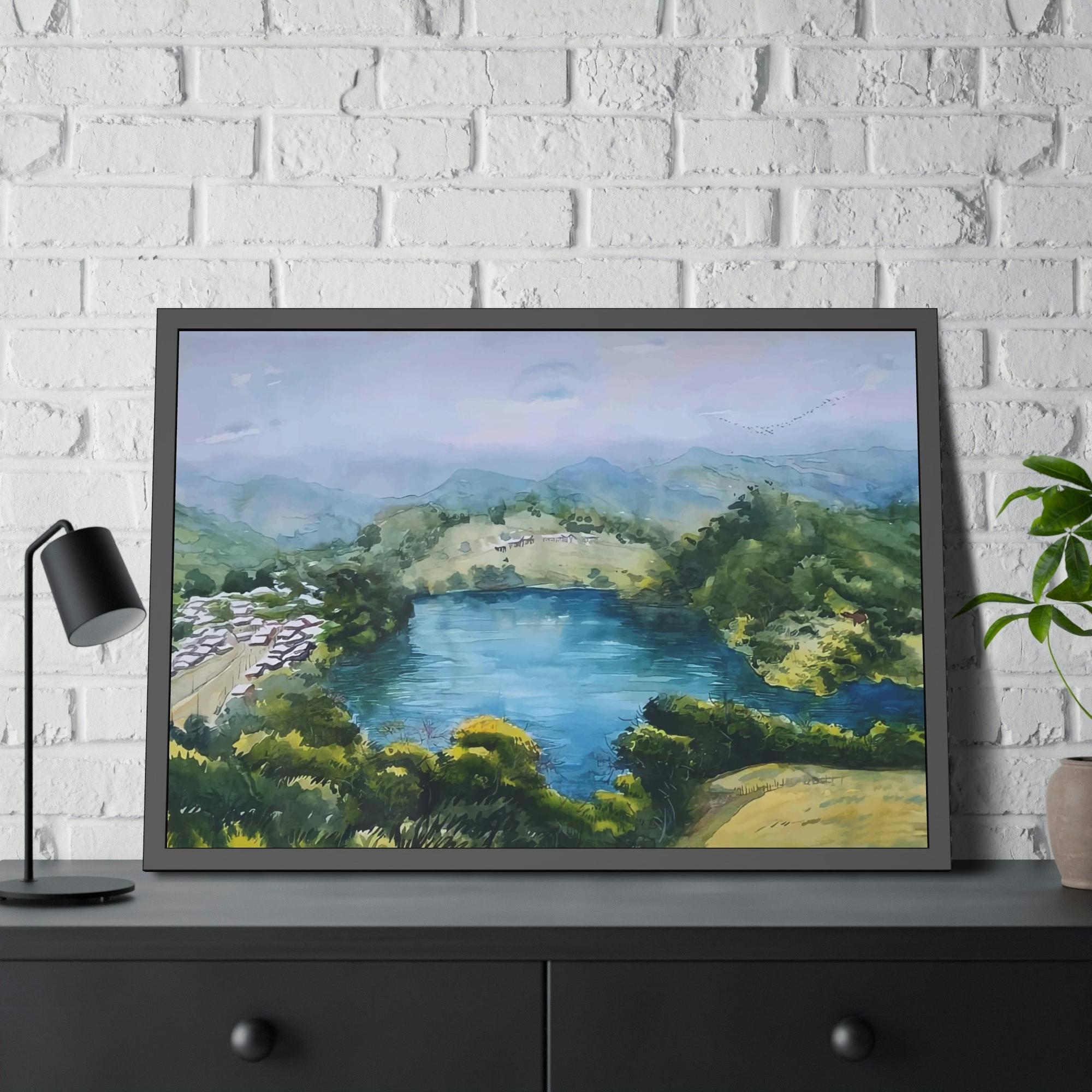Lakes And Rivers Lakeside Serenity: Natural Canvas Wall Art of a Peaceful Lake View