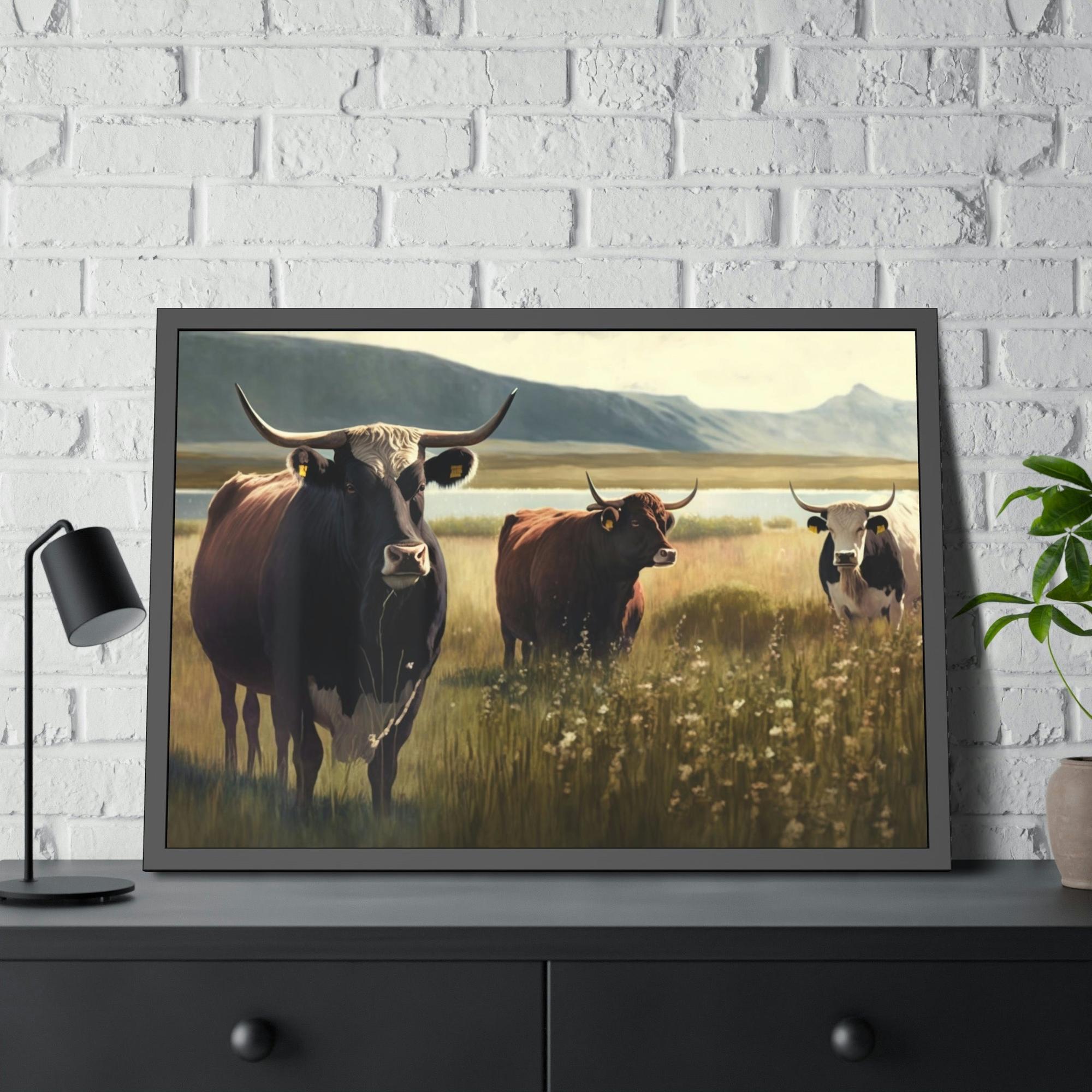 Cows Fields of Bovine Wonder: A Painting of Cows on Canvas
