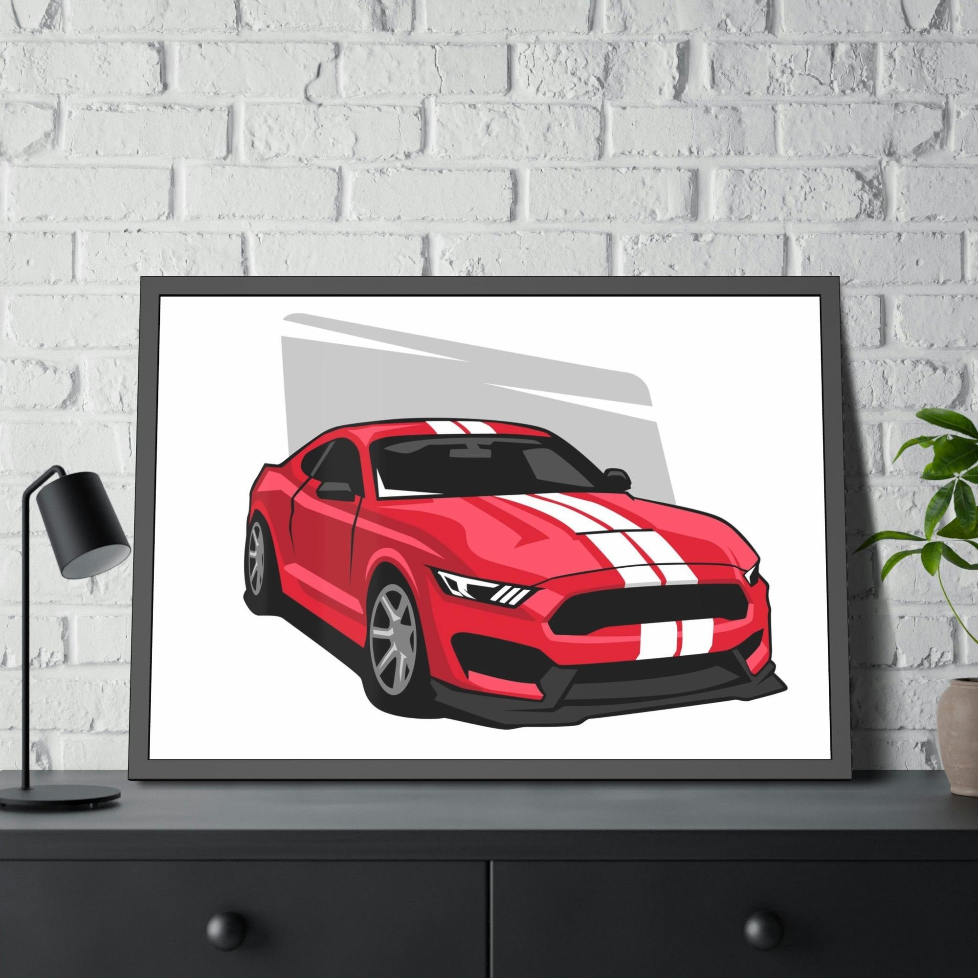Mustang Wild and Free: Mustang Art Print on Canvas & Poster Framed Wall Art