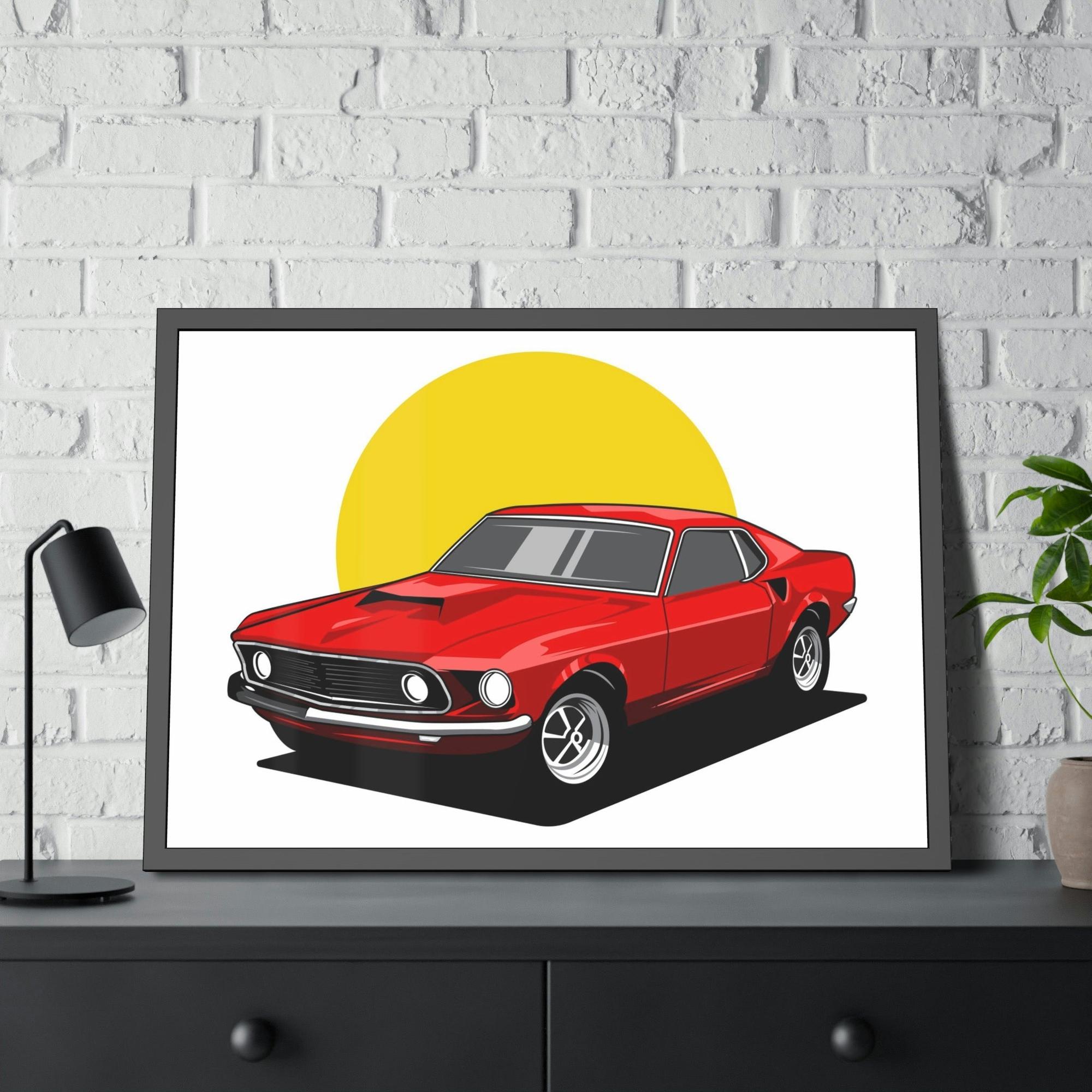 Mustang Graceful Power: Mustang Wall Art on Natural Canvas and Poster