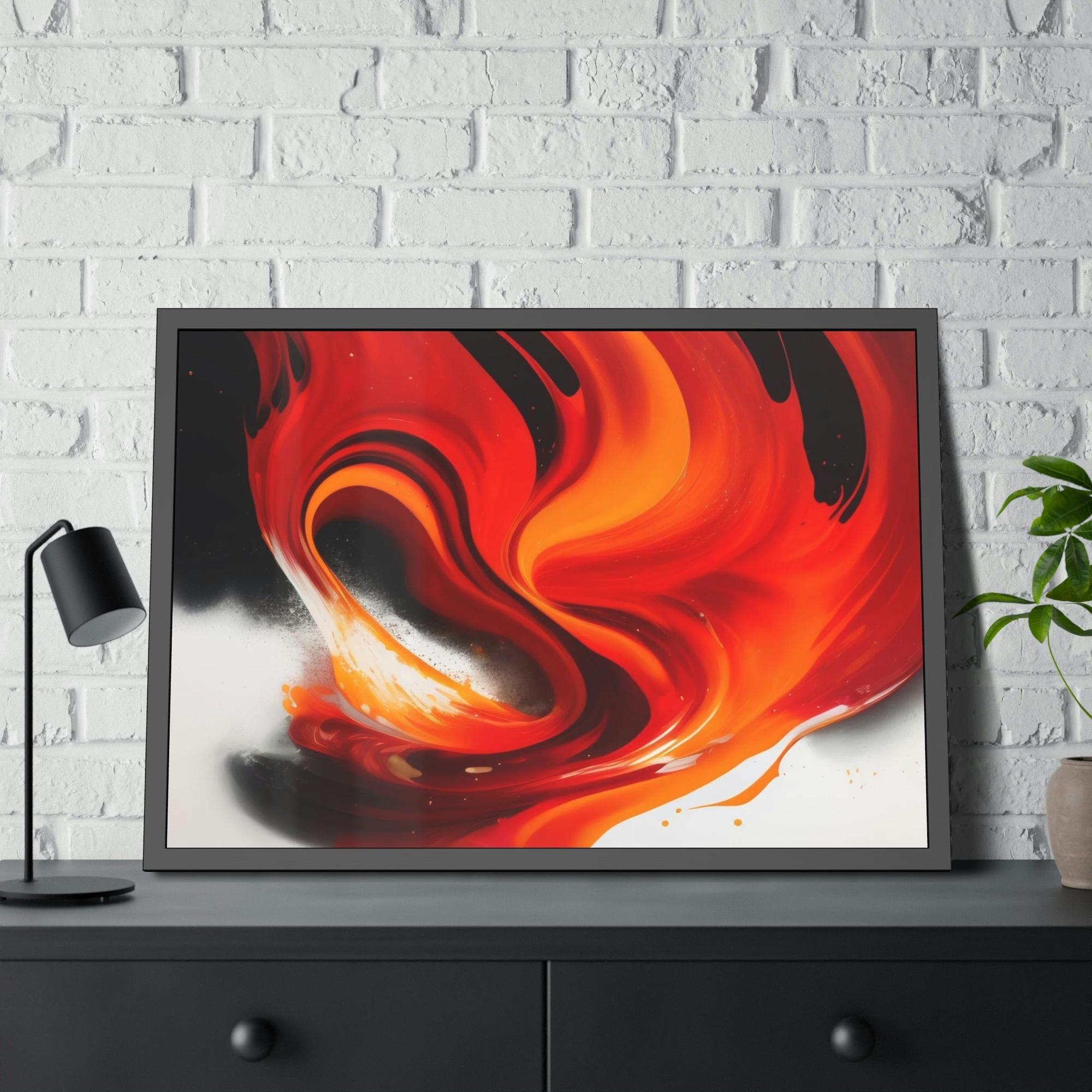 Red Abstract Art A Touch of Passion: Red Abstract Art Collection on Framed Canvas and Posters