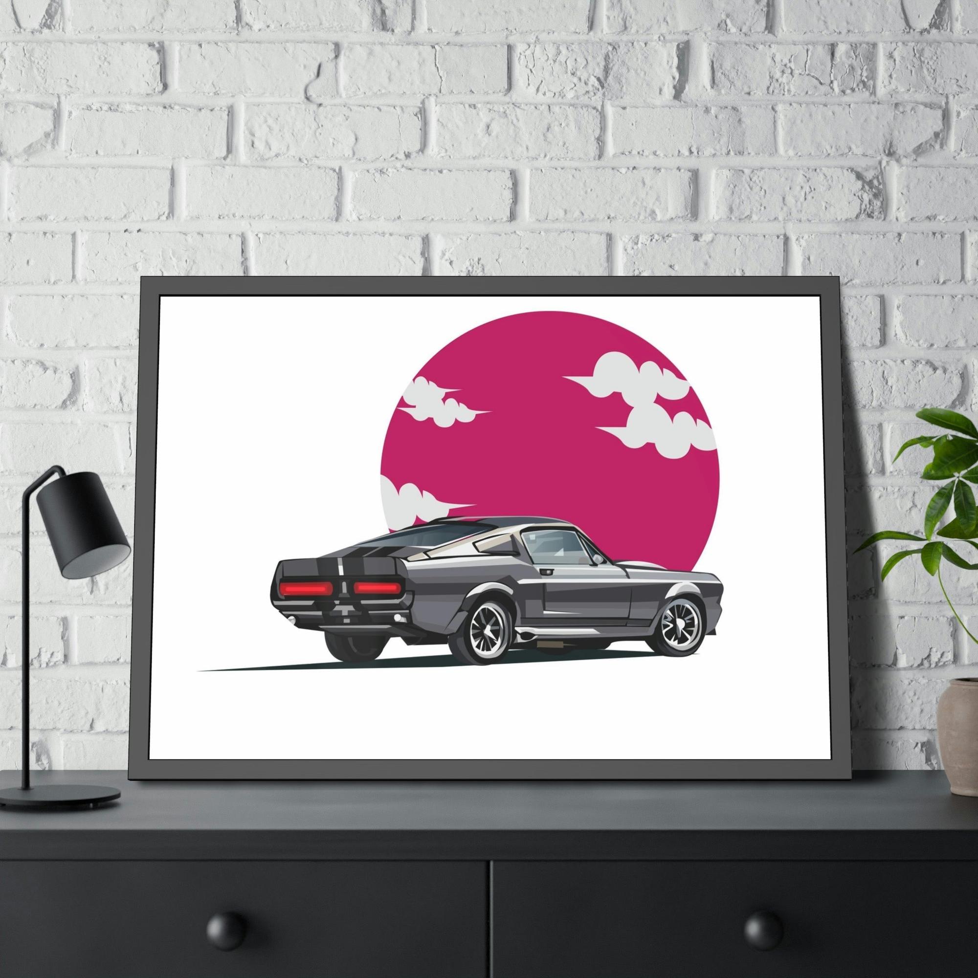 Mustang Iconic Mustang: Framed Poster and Art Print on Canvas