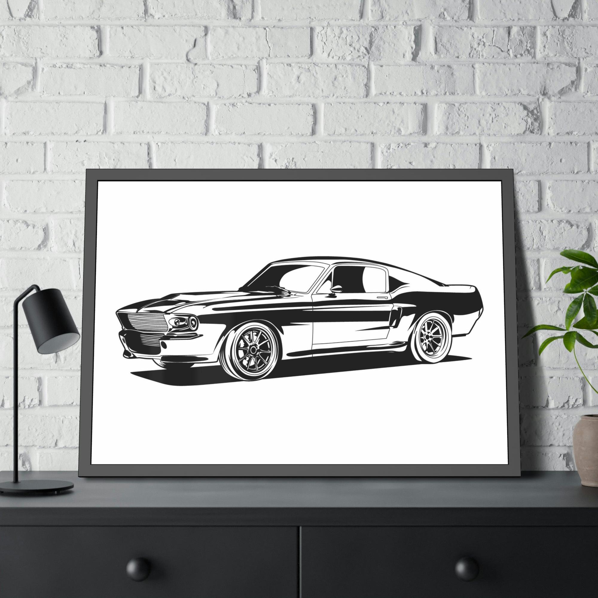 Mustang Racing Spirit: Mustang Framed Canvas Print and Wall Art