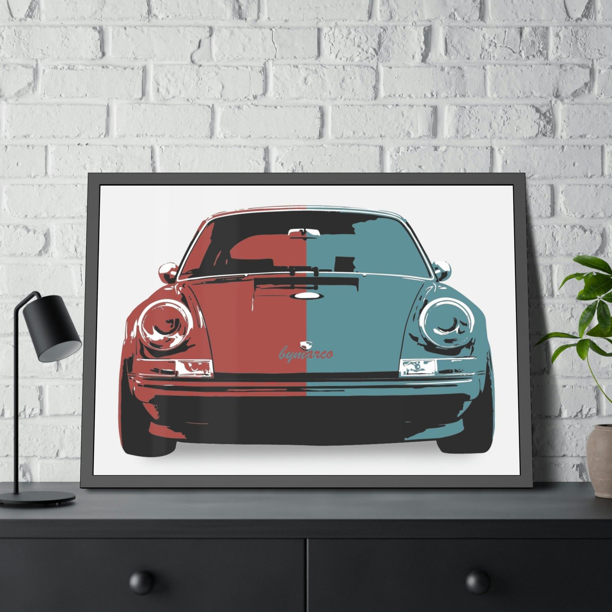 Porsche Abstract Porsche Beauty: Natural Canvas and Framed Prints