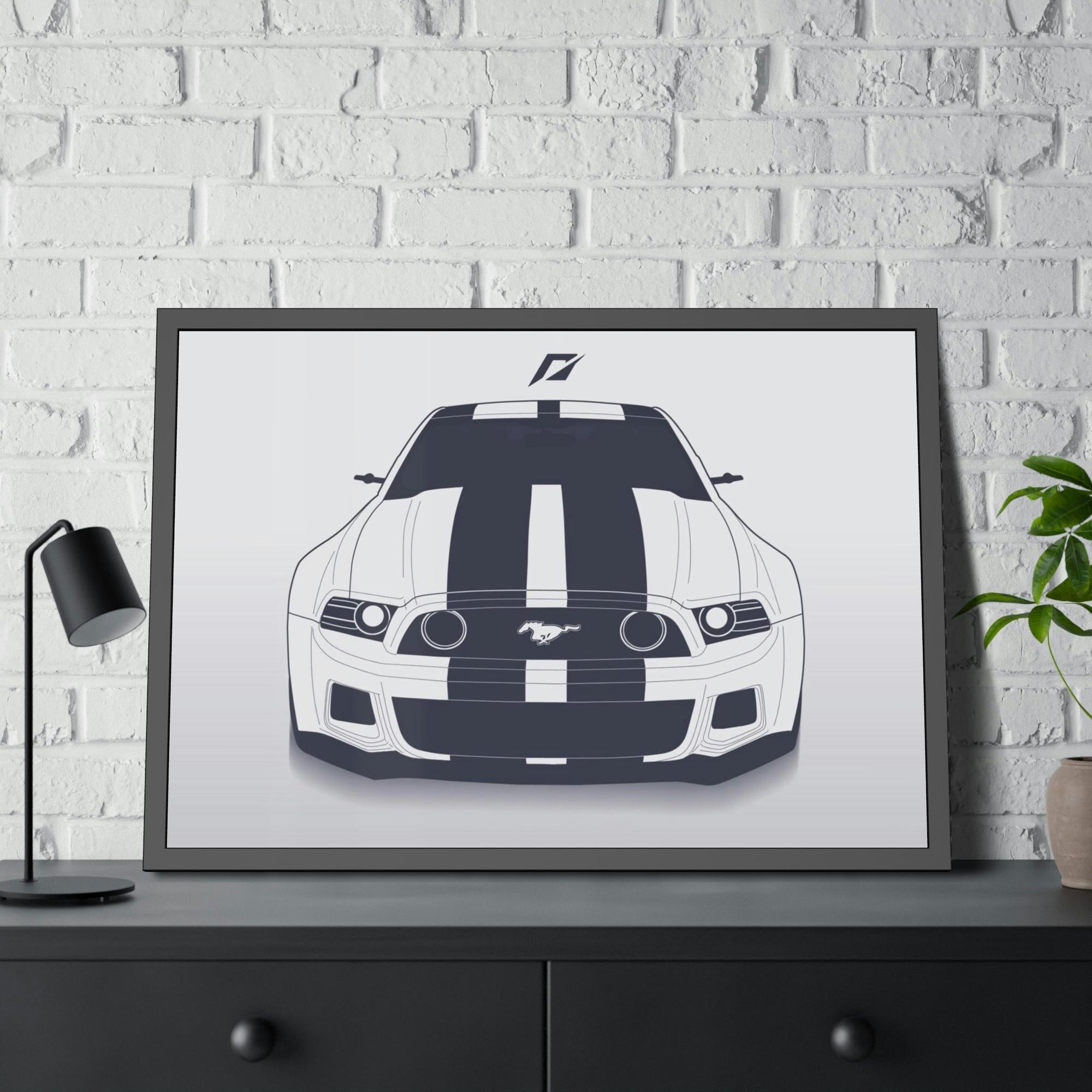Mustang The Art of Speed: Framed Canvas Poster Featuring a Mustang Sports Car