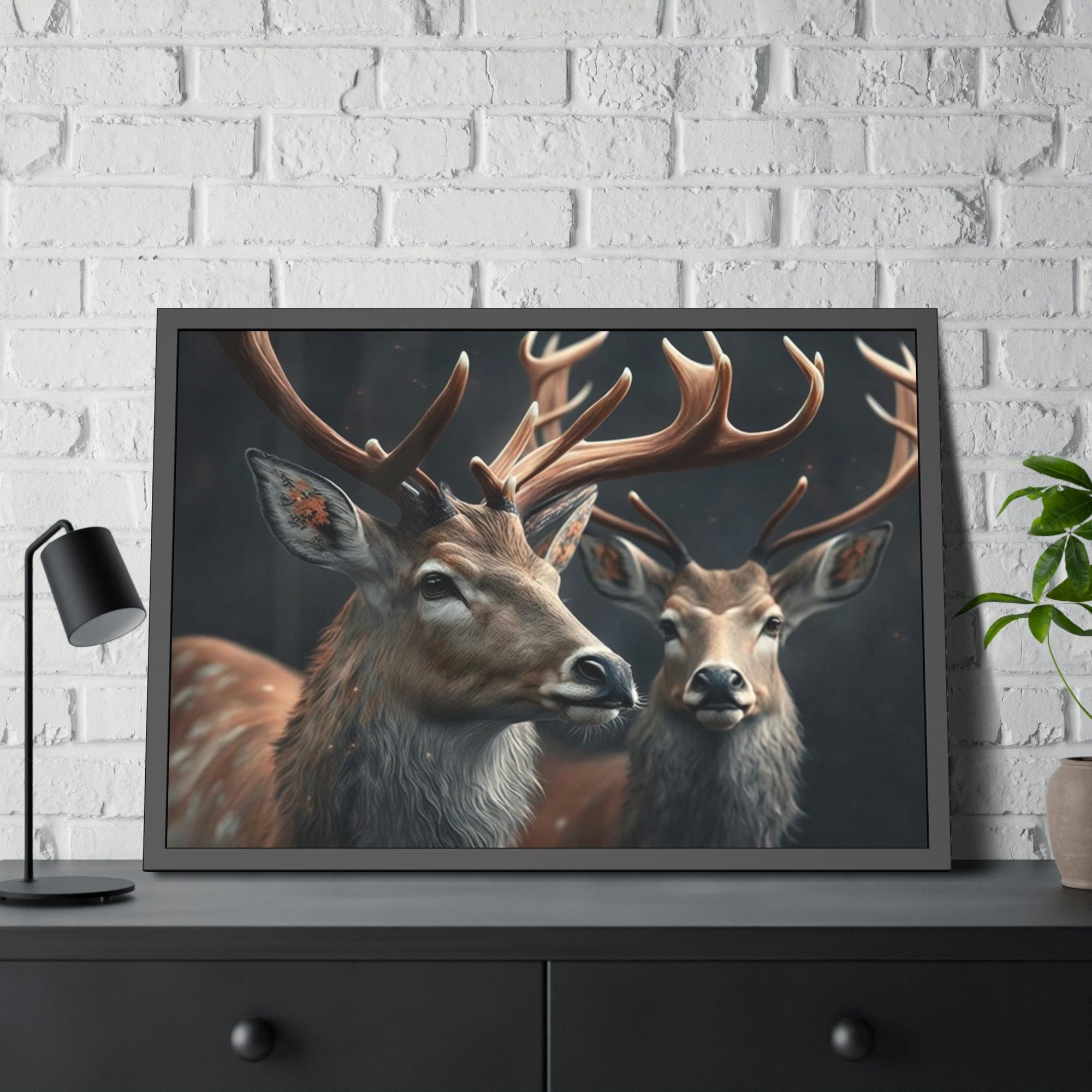 Deers Deer Camaraderie: A Canvas Artistic Wildlife Collection
