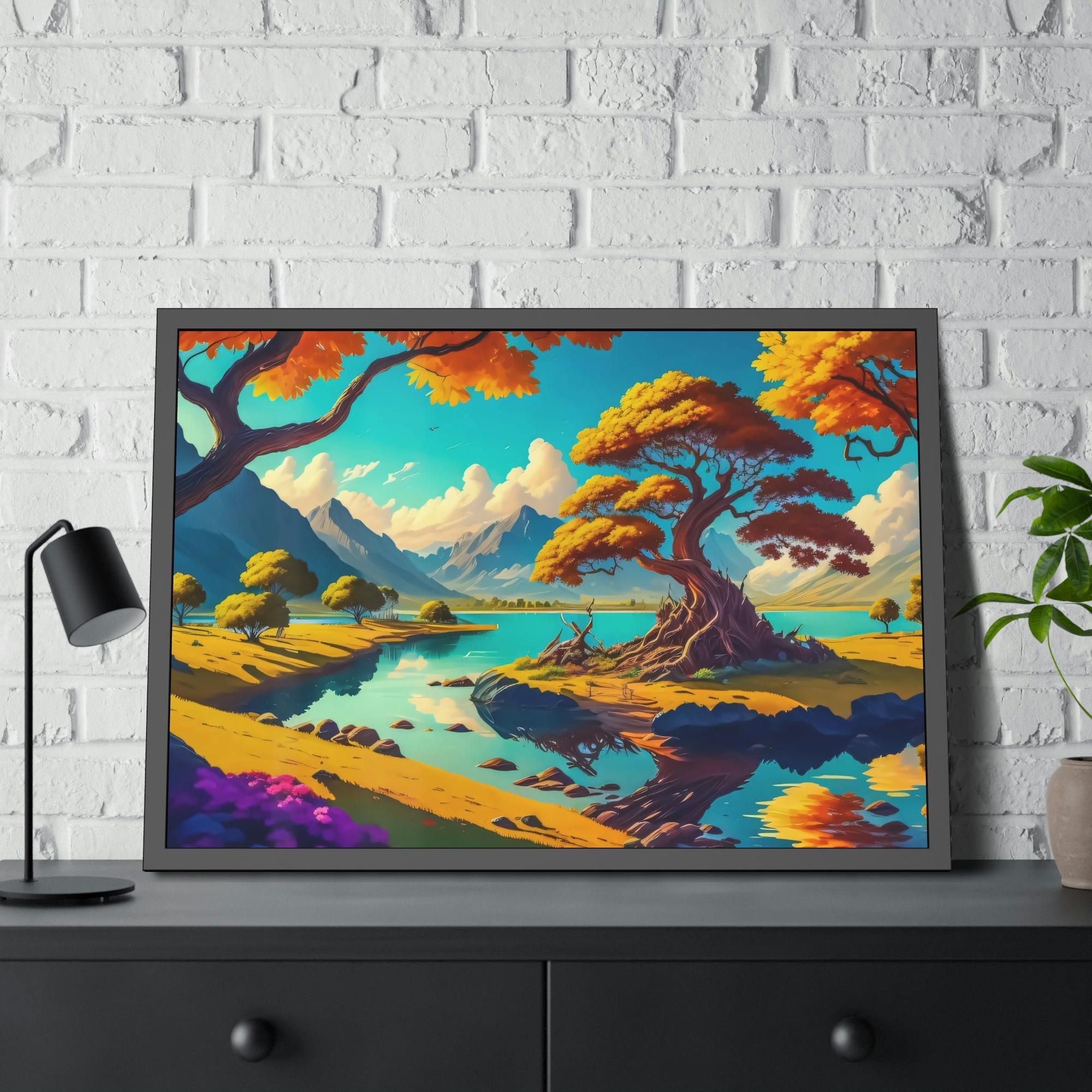 Lakes And Rivers Nature's Aqua Palette: Artful Canvas and Poster Print of Lakes and Rivers