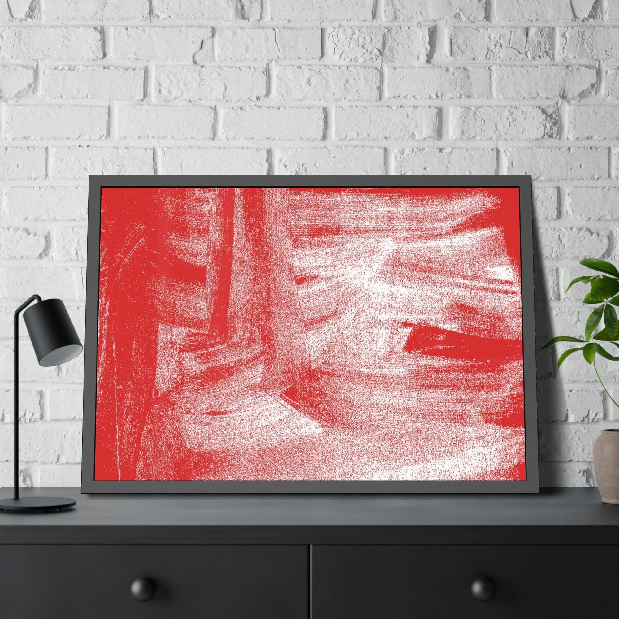 Red Abstract Art Abstract Energy: A Red Art Print on Poster and Framed Canvas for Your Wall