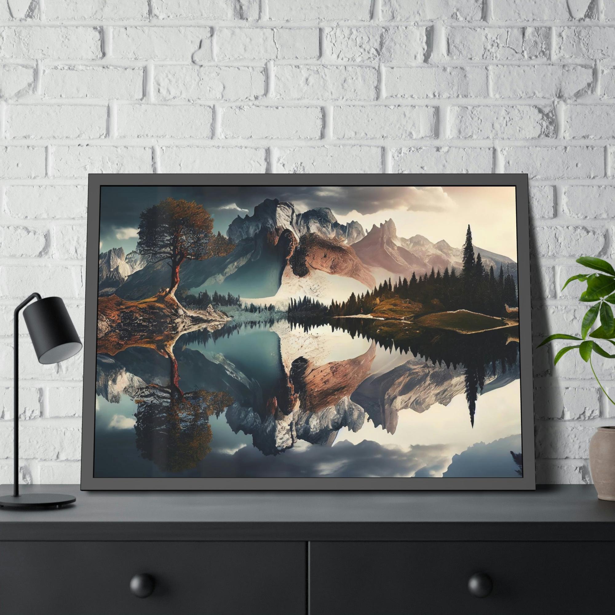 Lakes And Rivers Flowing Serenity: Print on Canvas & Poster of a Gentle River Landscape