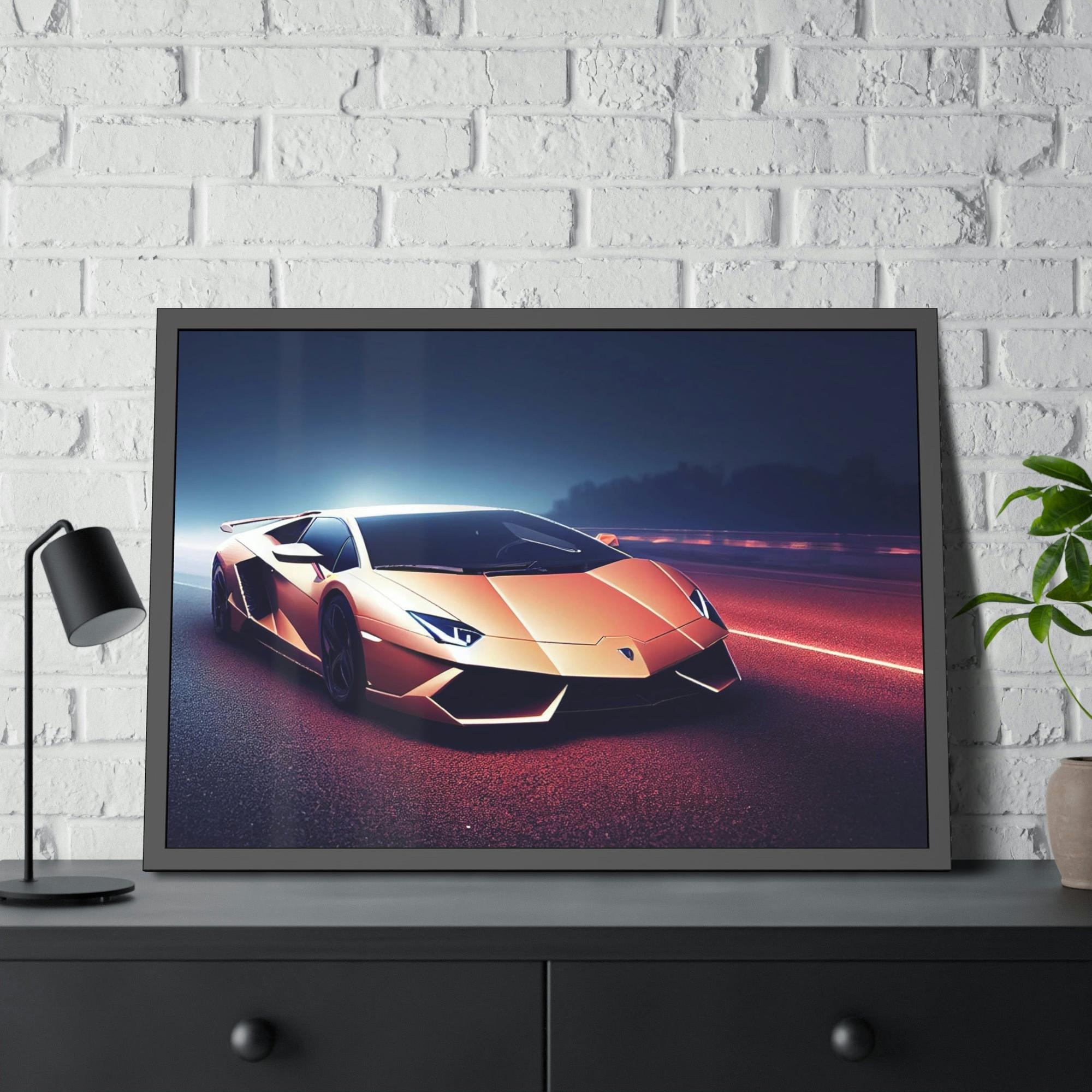 Lamborghini Masterpiece in Motion: Lamborghini Framed Canvas & Poster Print for Supercar Lovers