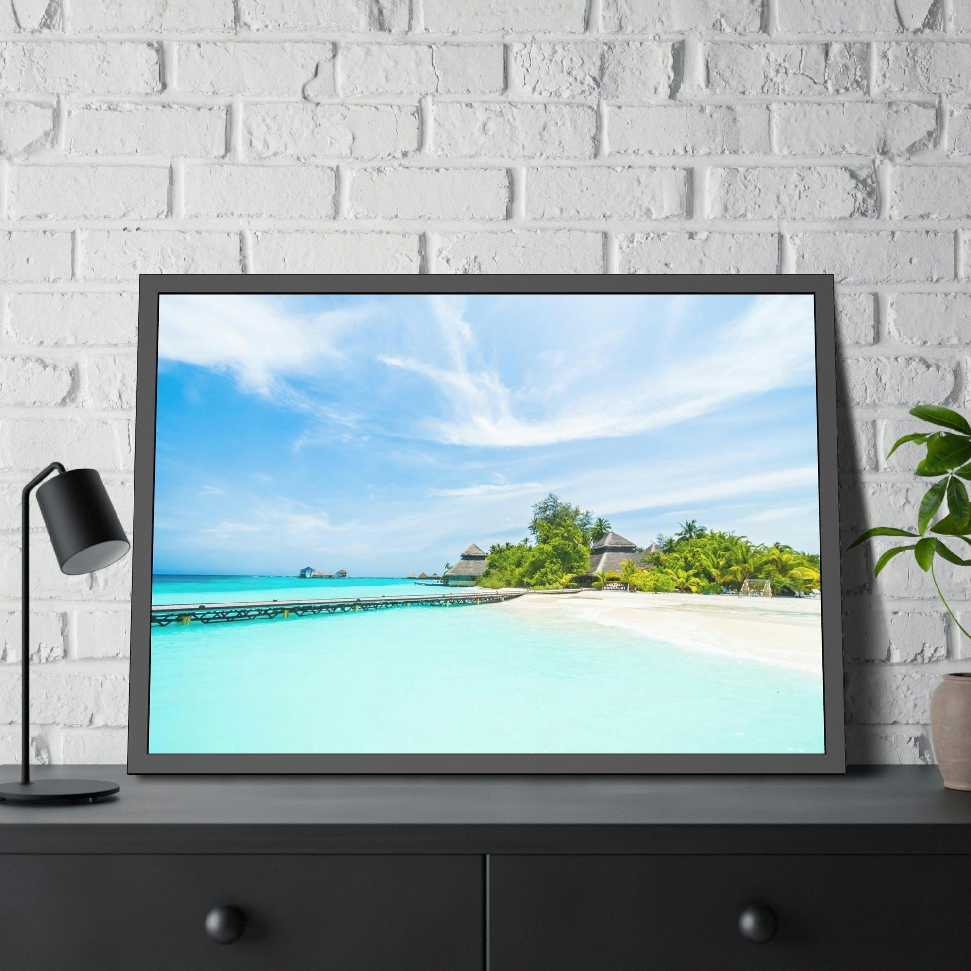 Island Beach Island Reverie: Wall Art of a Serene Beach on a Tropical Island on a Natural Canvas
