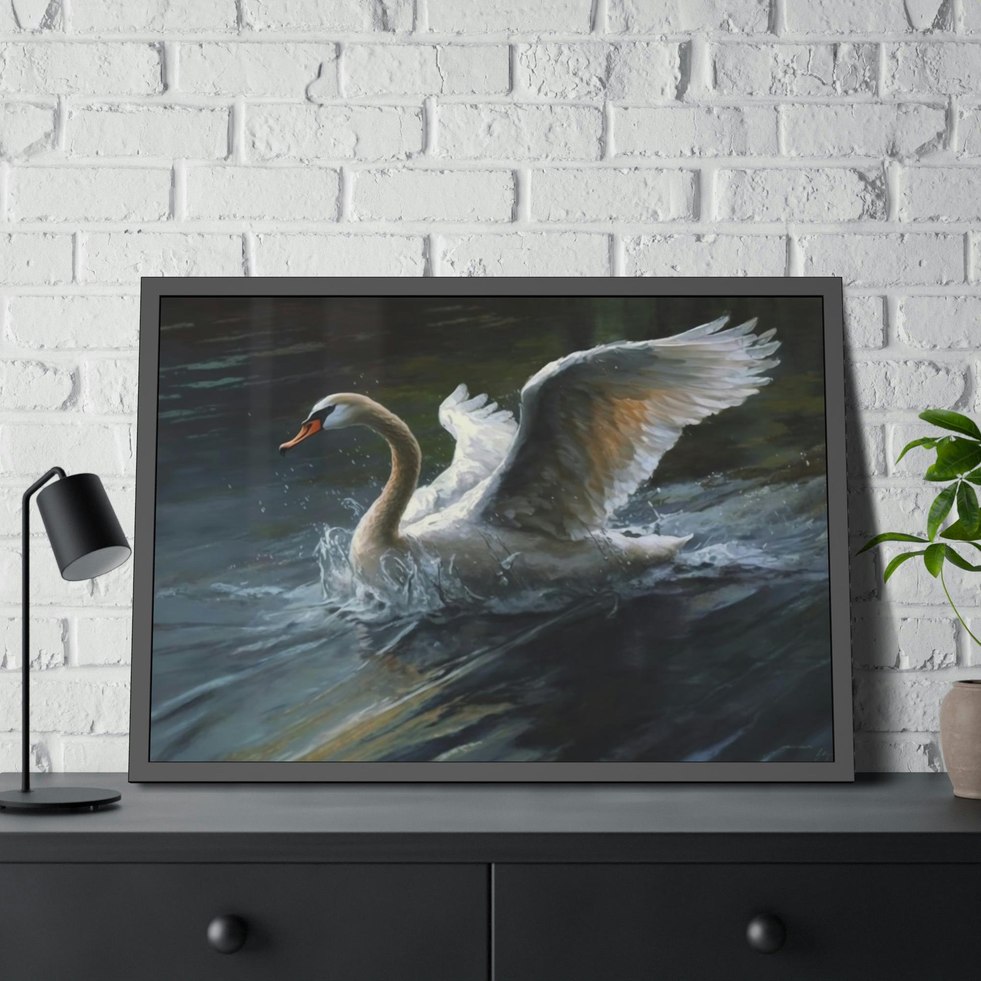 Swans The Swan's Realm: A Nature-Inspired Painting on Canvas