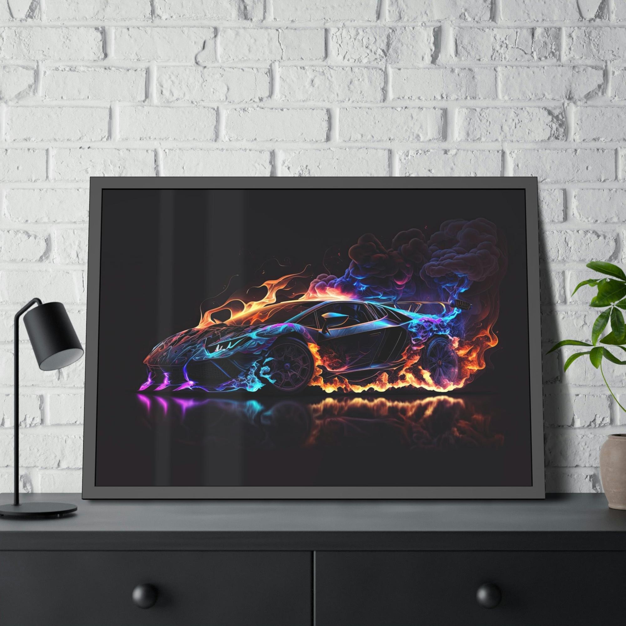Lamborghini Roaring Beauty: Lamborghini on Natural Canvas & Poster for Wall Art Enthusiasts