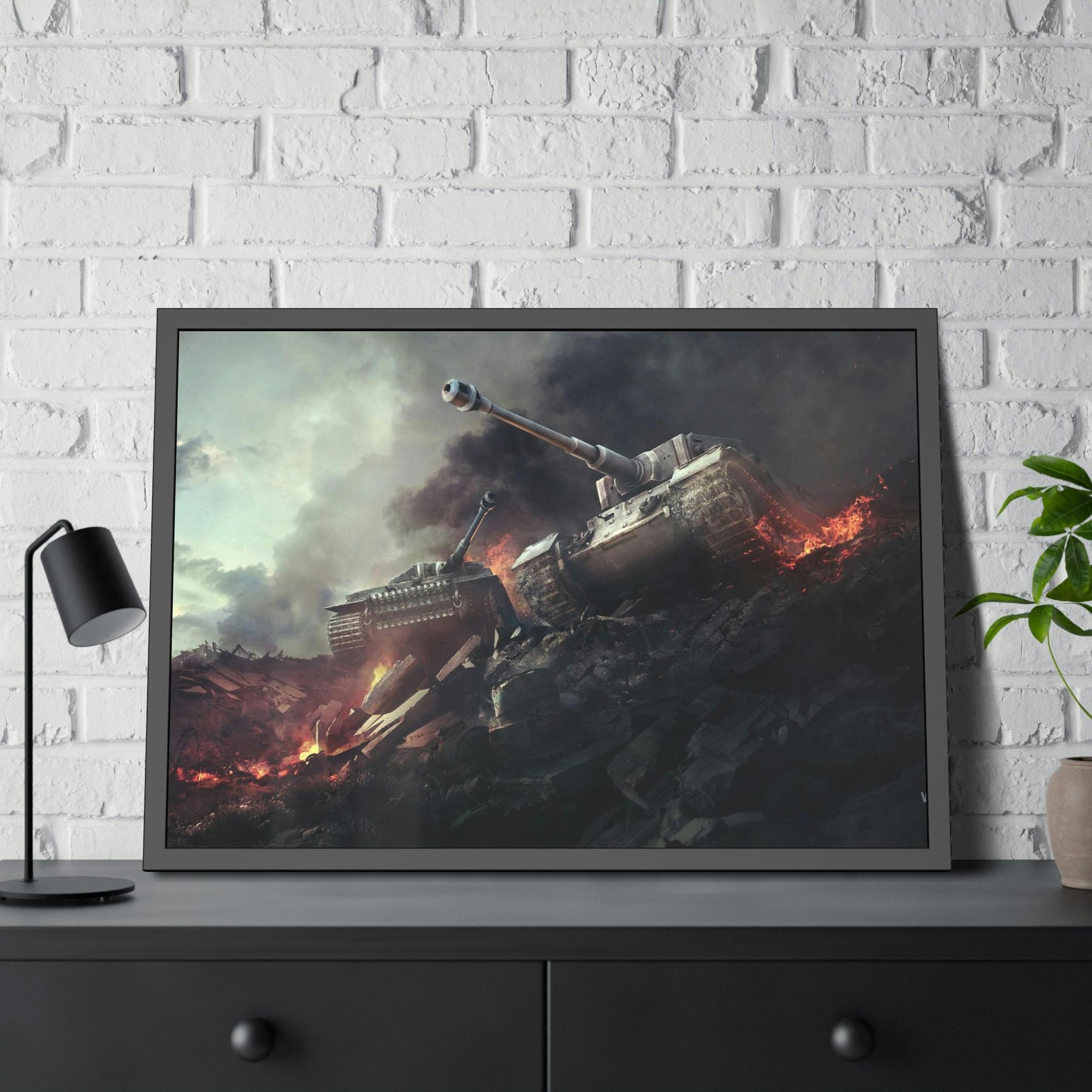 World Of Tanks In the Line of Fire: Striking World of Tanks Canvas & Poster Wall Art