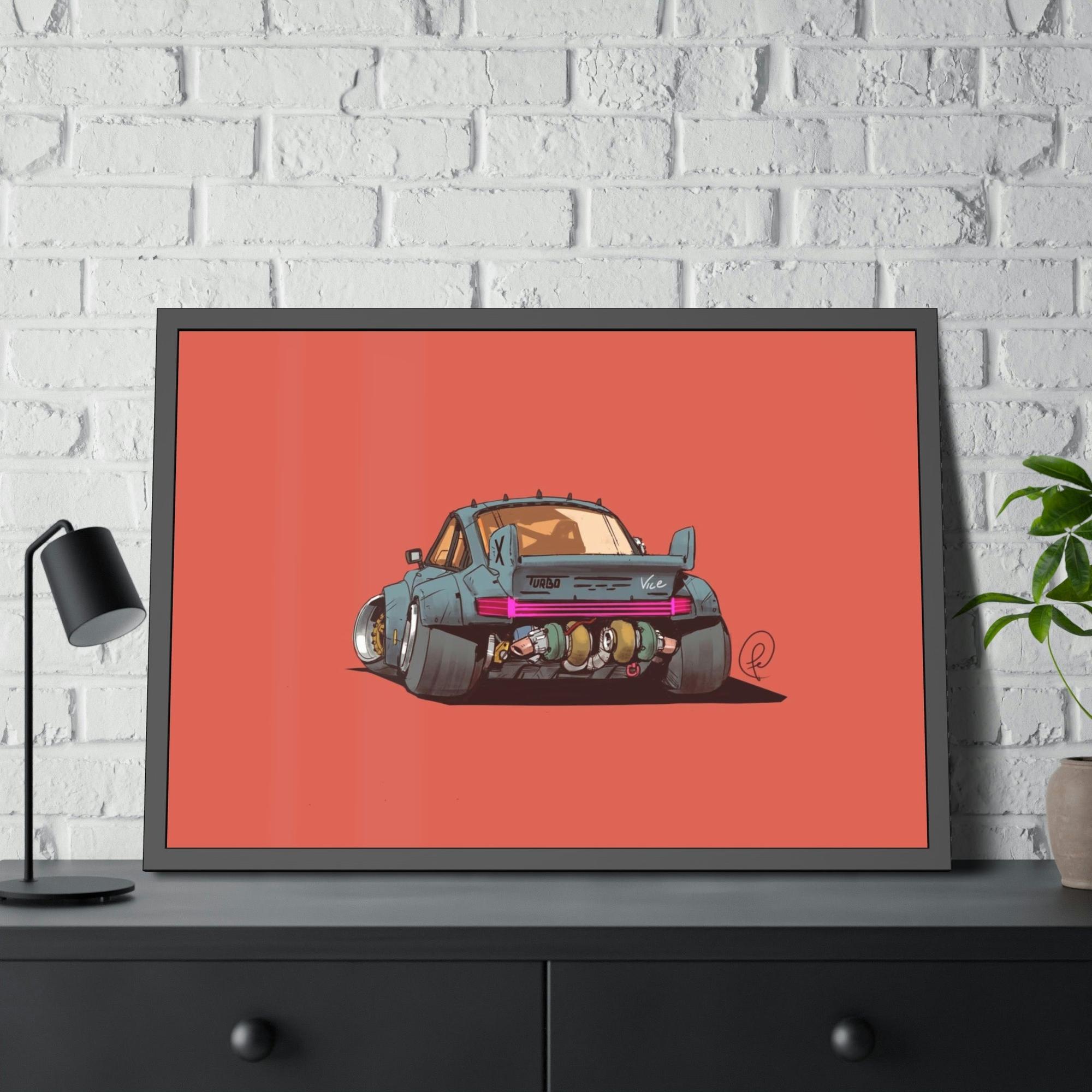 Porsche Vintage Porsche Essence: Poster Print on Framed Canvas