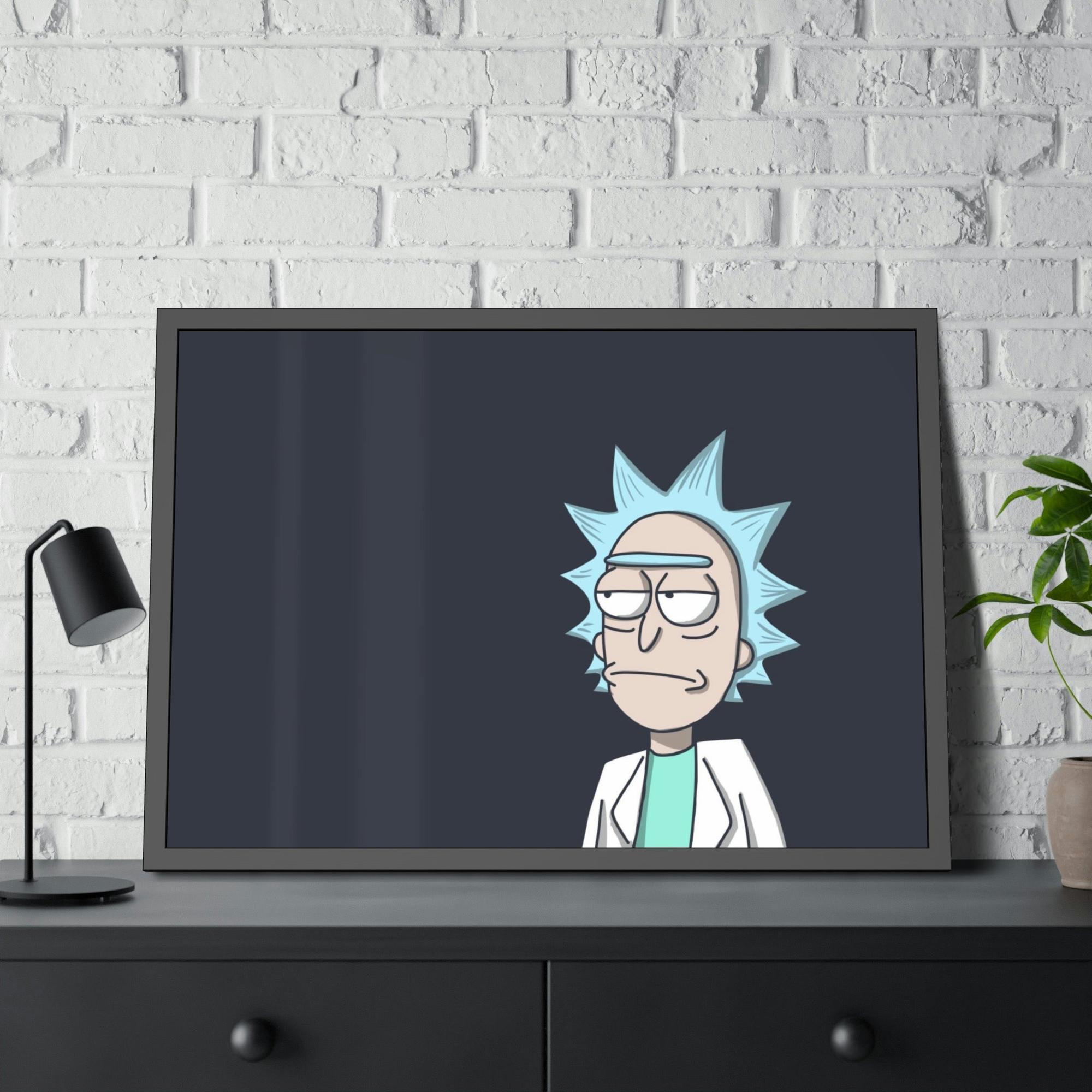 Rick And Morty Art Rick's Multiverse Adventures: Framed Canvas Wall Art Depicting the Iconic Rick from Rick and Morty
