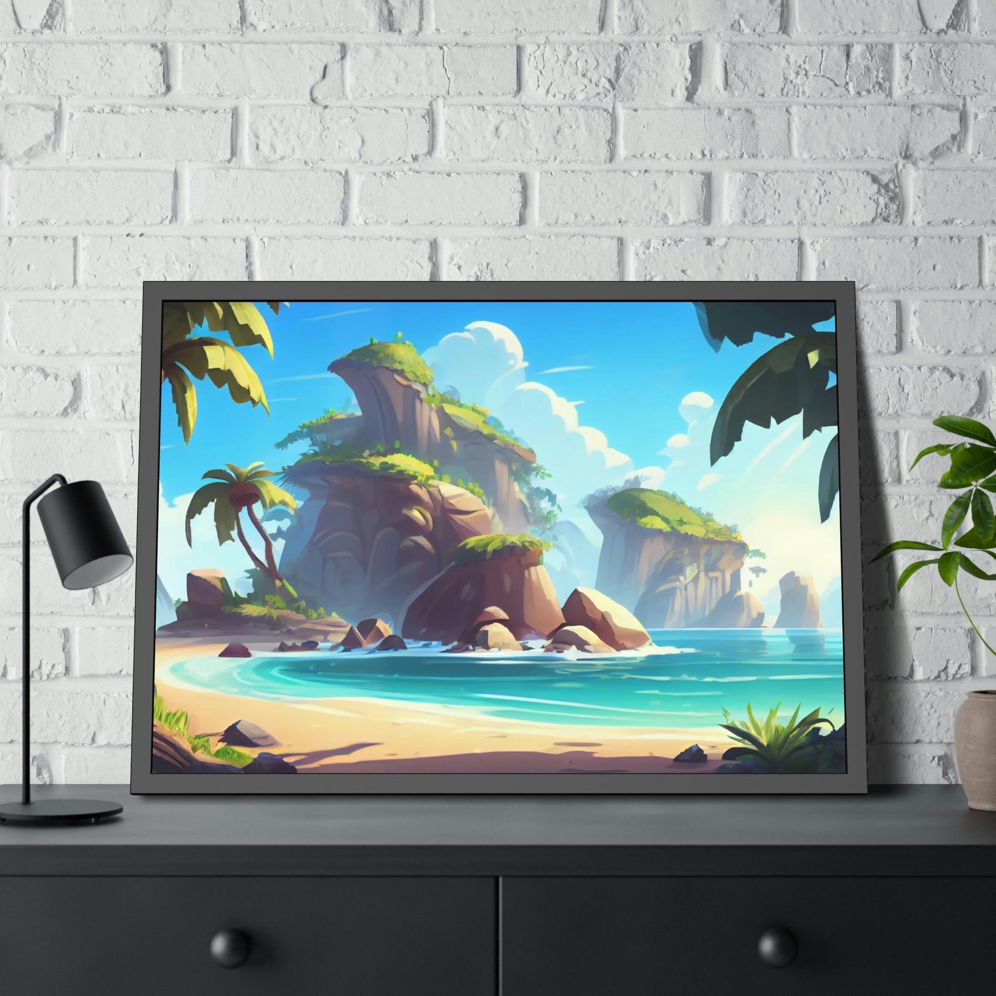 Island Beach Island Paradise: Natural Canvas & Poster Art of a Blissful Beach Scene