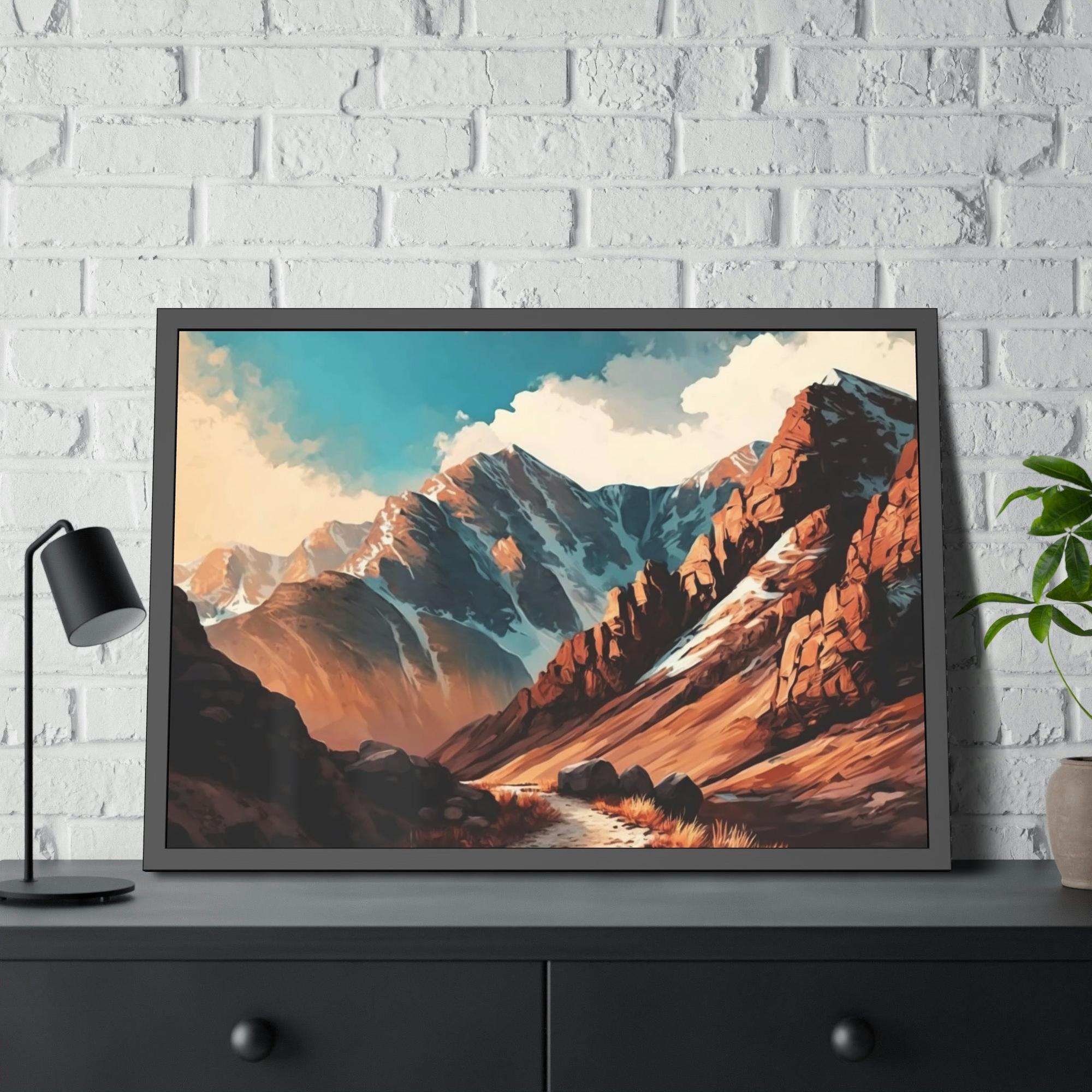Mountains Ascending to New Heights: A Mountainous Landscape on Canvas