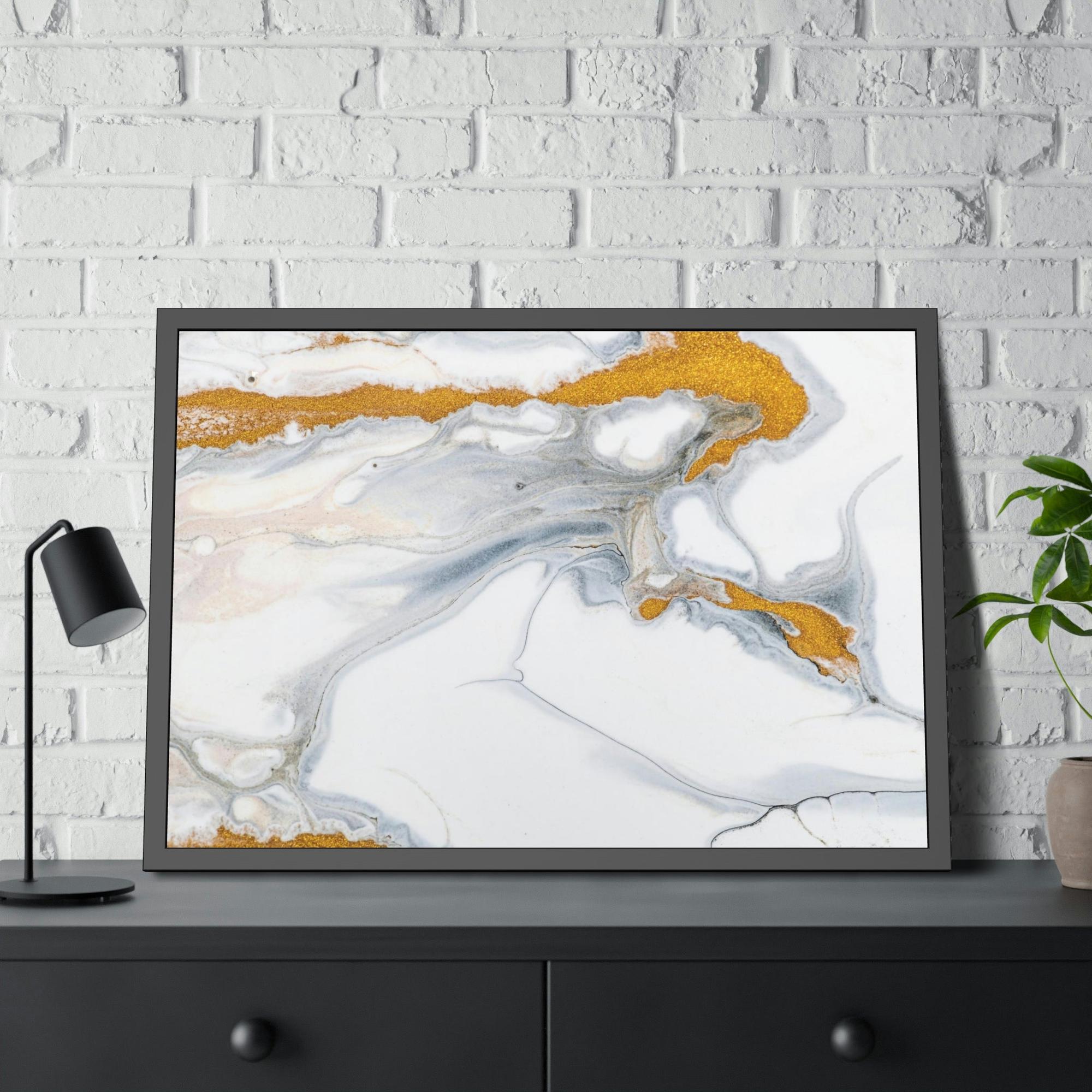 Gold Abstract Art Shining Brilliance: Mesmerizing Gold Abstract Wall Art Poster & Canvas