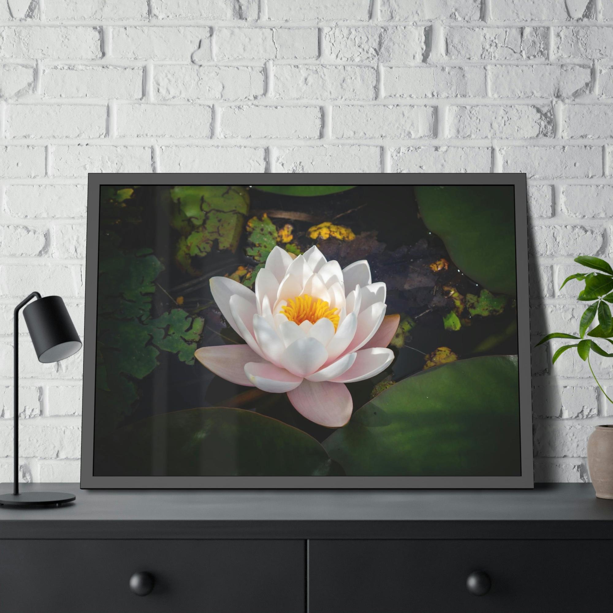 Lilies & Waterlily Tranquil Waters: A Canvas Depiction of Lilies Afloat