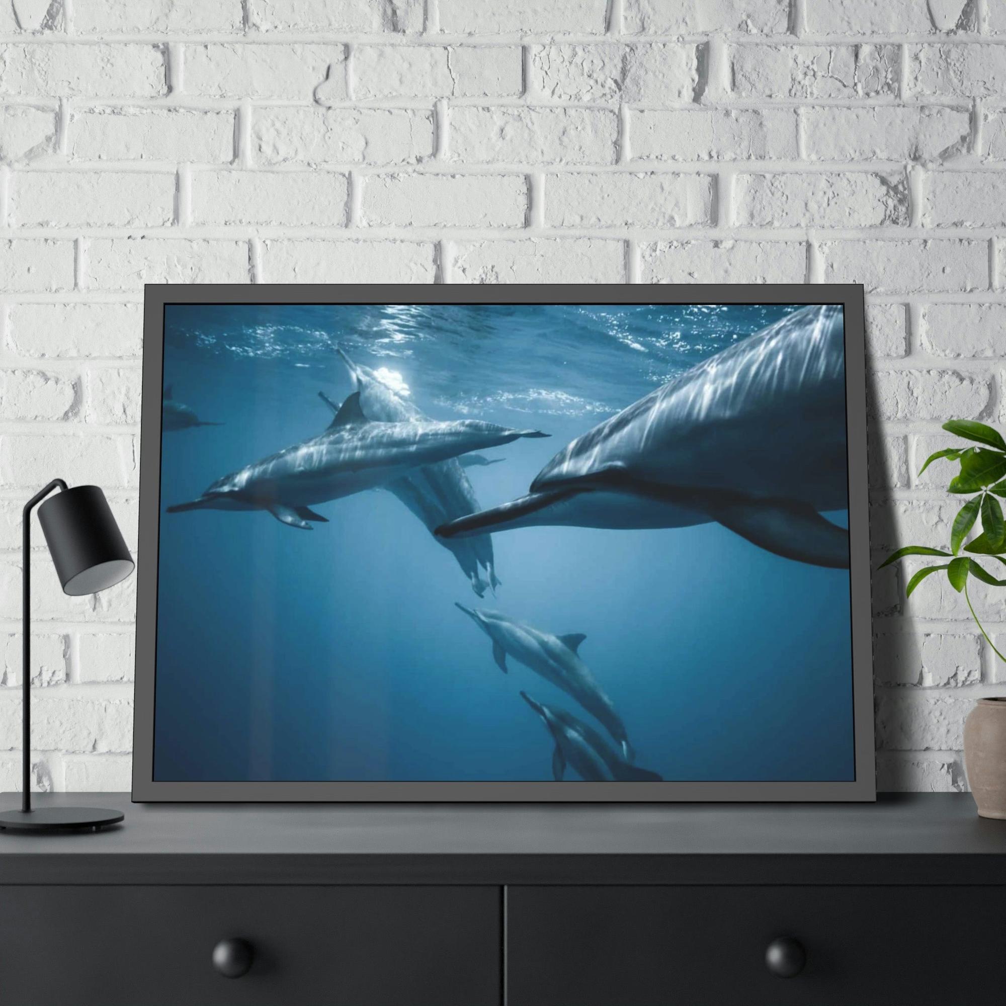 Dolphins Dolphin Delight: Canvas Print and Wall Art of Joyful Dolphins