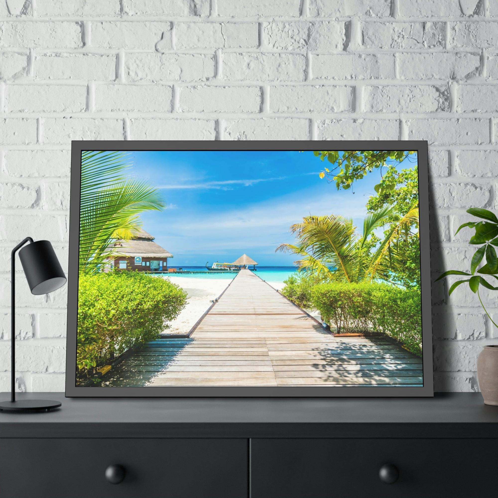 Island Beach Island Hues: Canvas Wall Art of a Colorful Island Beach on a High-Quality Print