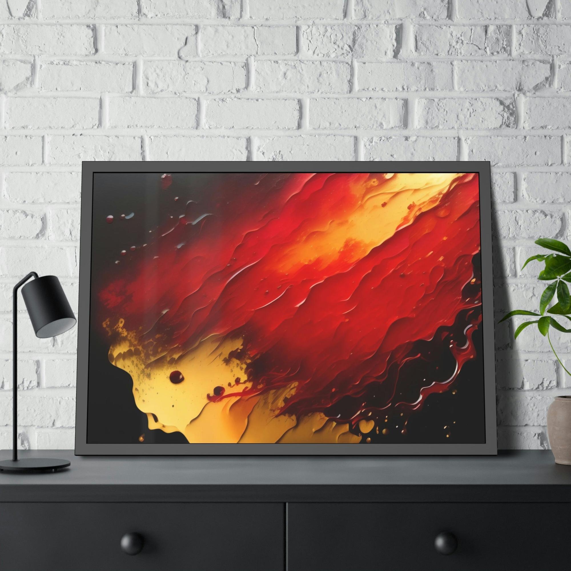 Red Abstract Art Shades of Passion: A Red Abstract Art Print on Poster and Canvas