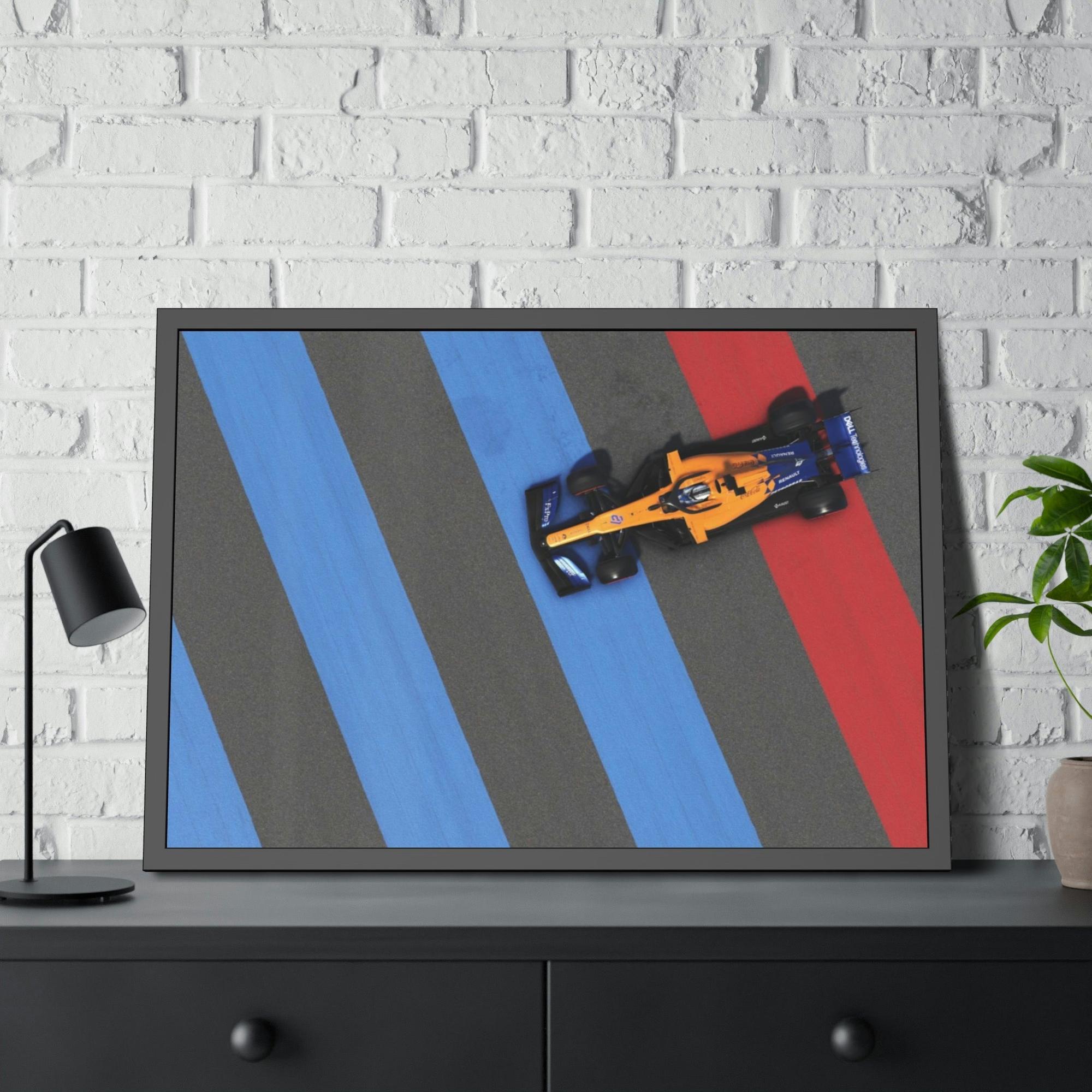F1 Racing Thrills: Framed Poster & Canvas of F1 Cars in Action