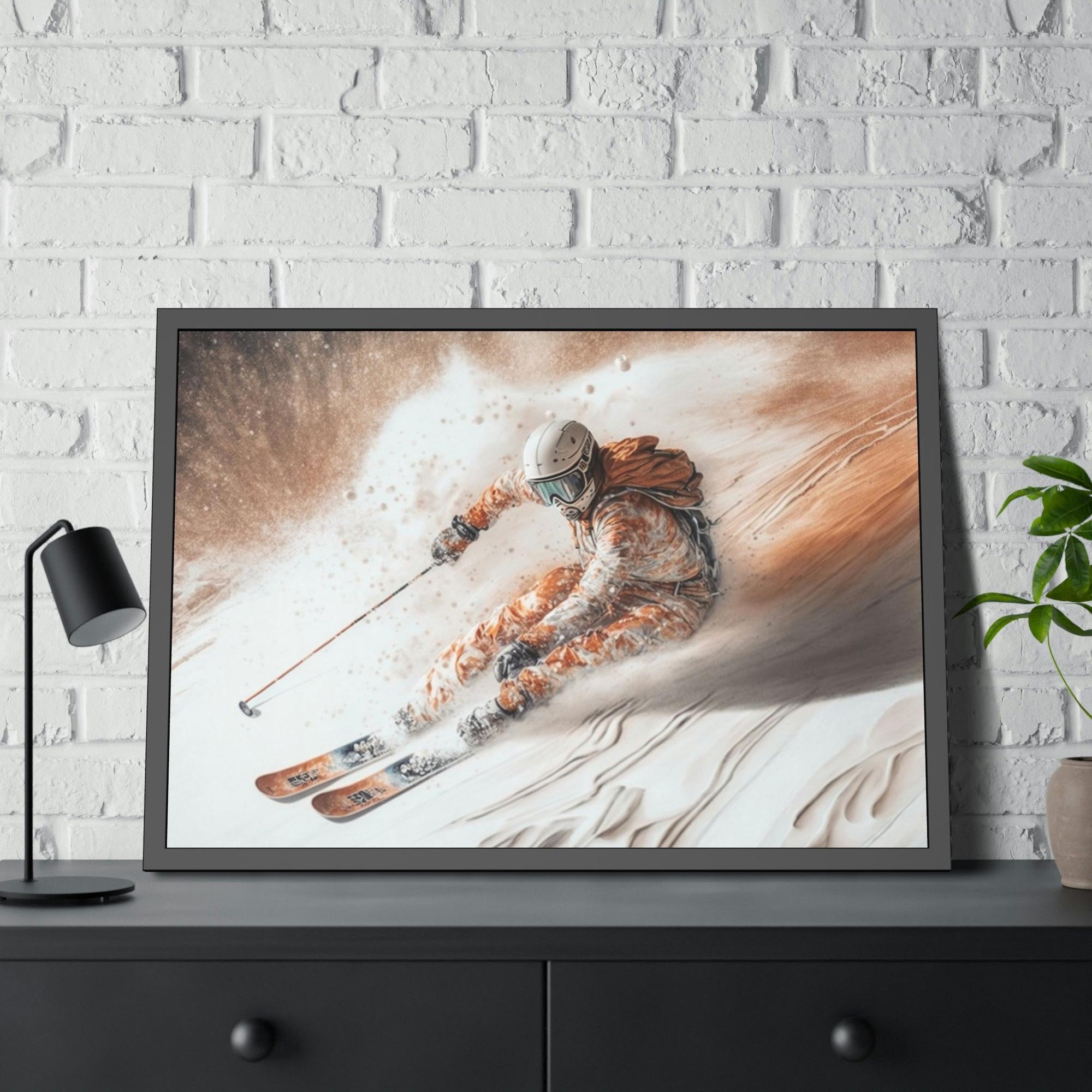 Skiing The Thrill of the Slopes: A Skiing Adventure on Canvas