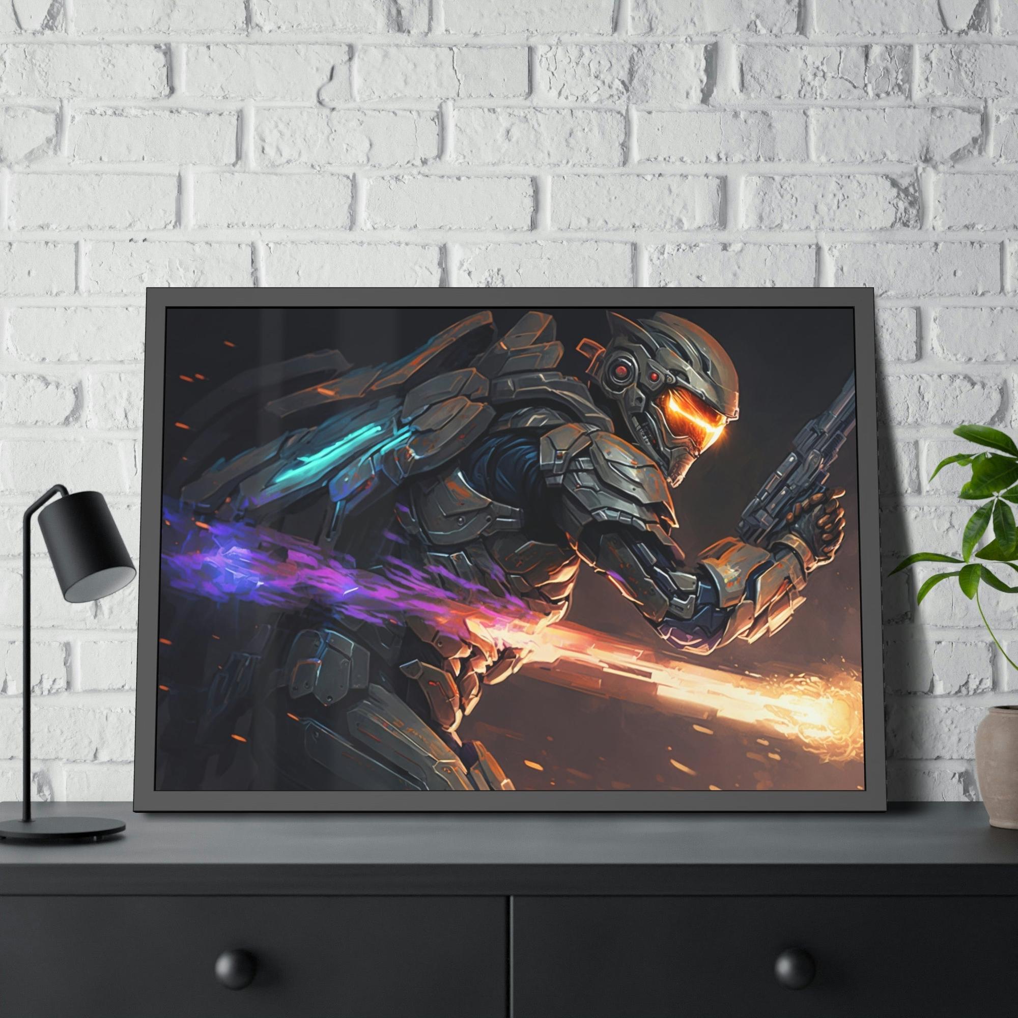 Halo Haloed in Light: A Heavenly Portrait on Canvas