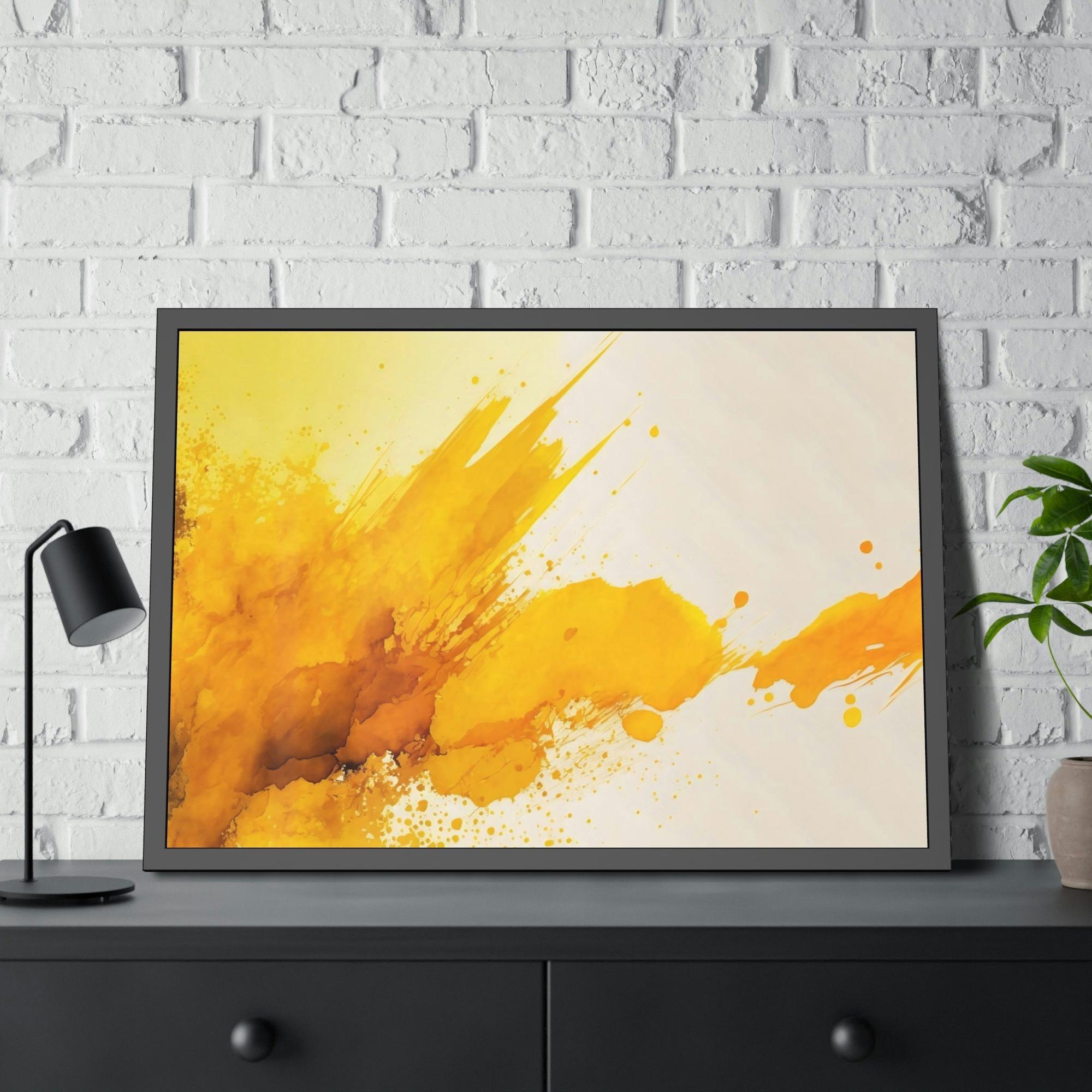 Yellow Abstract Sunshine: Bold and Cheerful Framed Poster and Canvas Print Art Featuring a Yellow Abstract Design