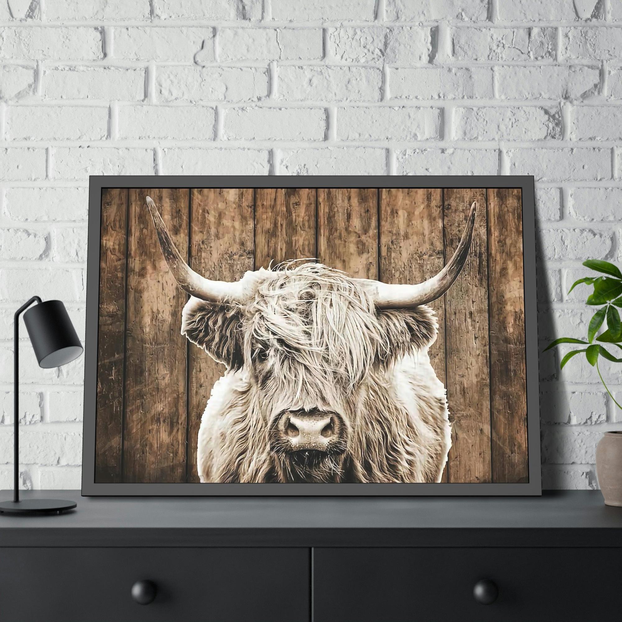 Highland Cow Highland Cow | Wild White Highland Cow | Canvas art — Pixoram