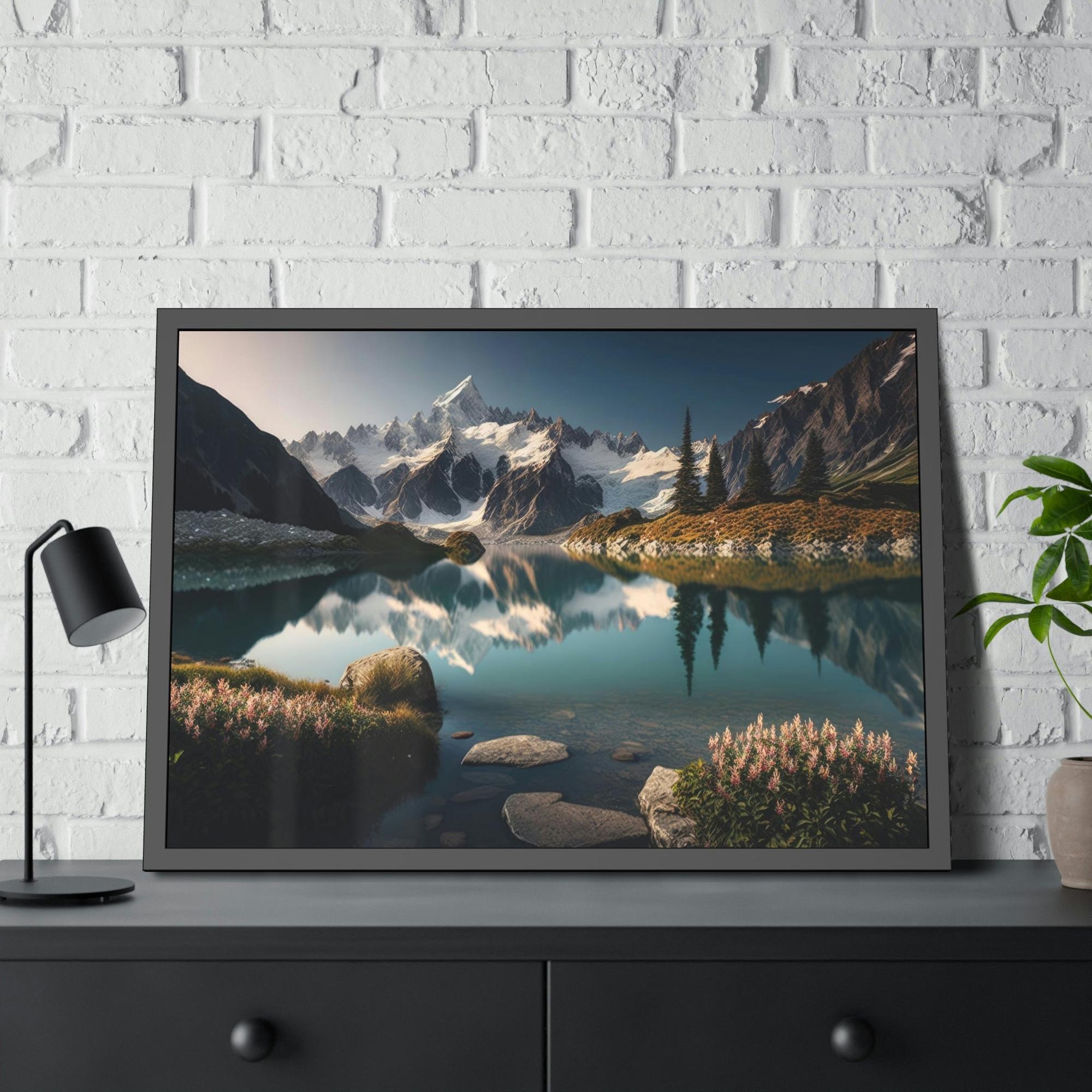 Lakes And Rivers Nature's Masterpiece: Framed Canvas and Poster Print of Lakes and Rivers