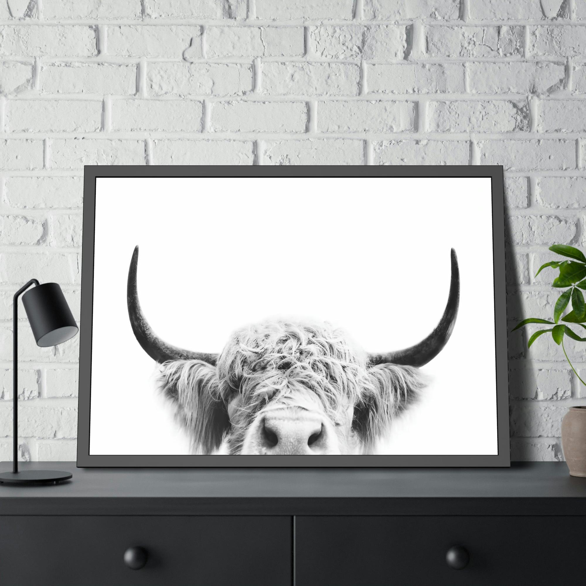 Highland Cow Highland Cow | Close-up of a Horned Cow | Wall Art — Pixoram