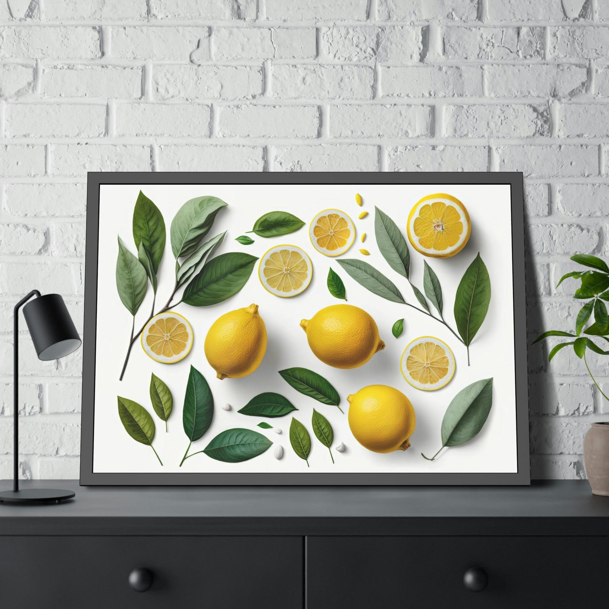 Yellow Refreshing and Invigorating Canvas Art Prints and Framed Posters Featuring Yellow Lemons