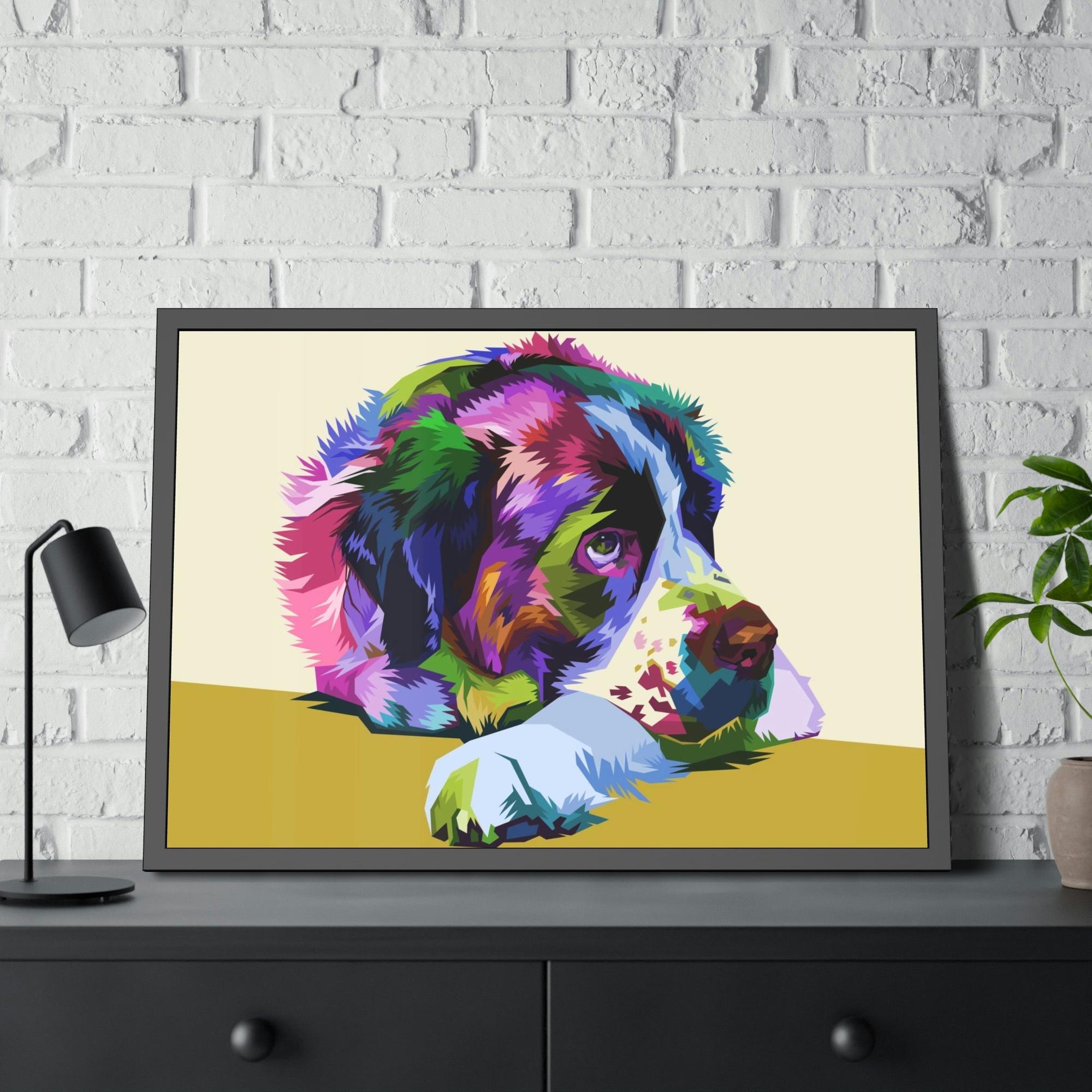 Dogs Paws for Relaxation: Poster of Dogs Taking it Easy on Framed Canvas