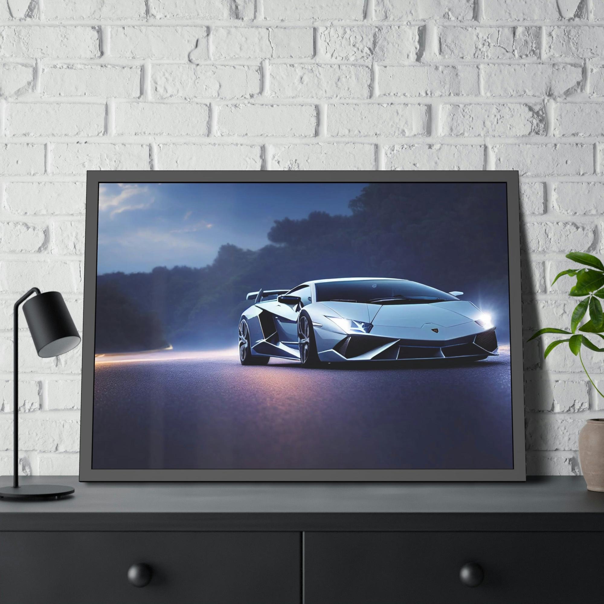 Lamborghini Power and Style: Lamborghini Print on Framed Canvas & Poster for Automotive Art Fans