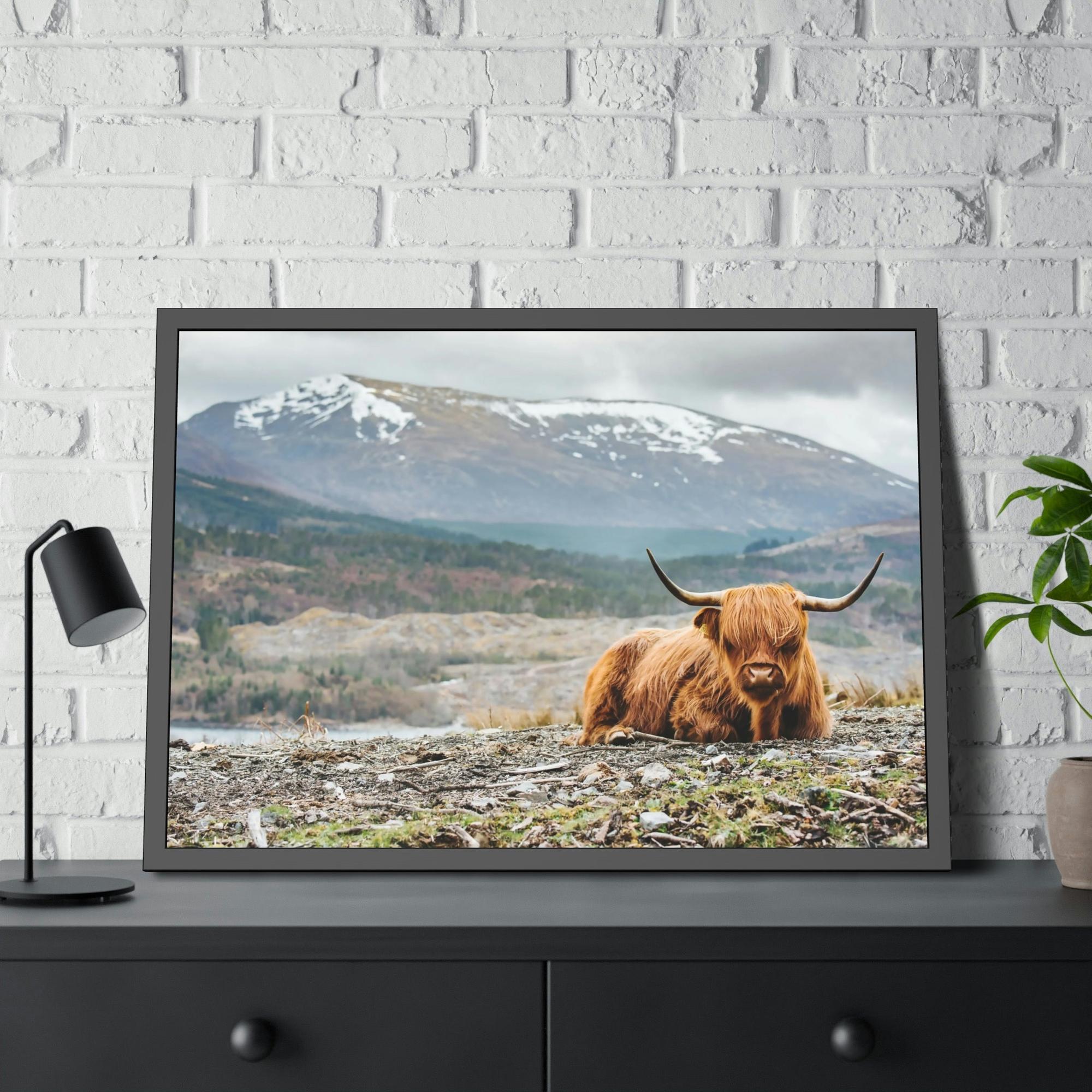 Highland Cow Highland Cow | Furry Cow in the Mountains | Art Canvas — Pixoram