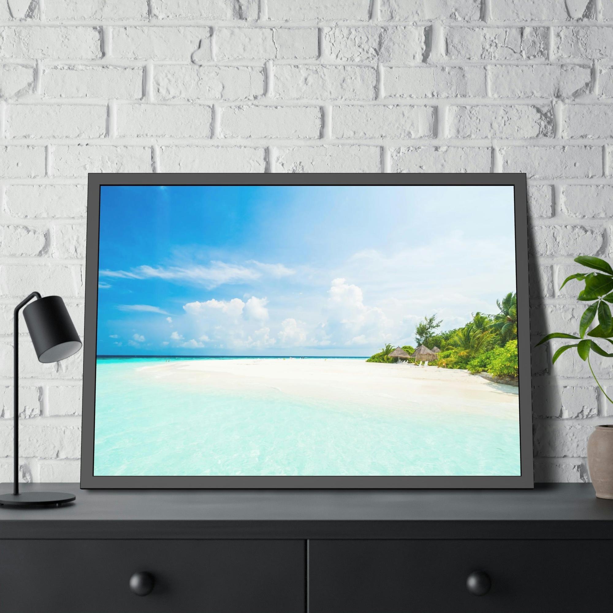Island Beach Sun-Kissed Shores: Wall Art of a Vibrant Island Beach on Canvas & Poster