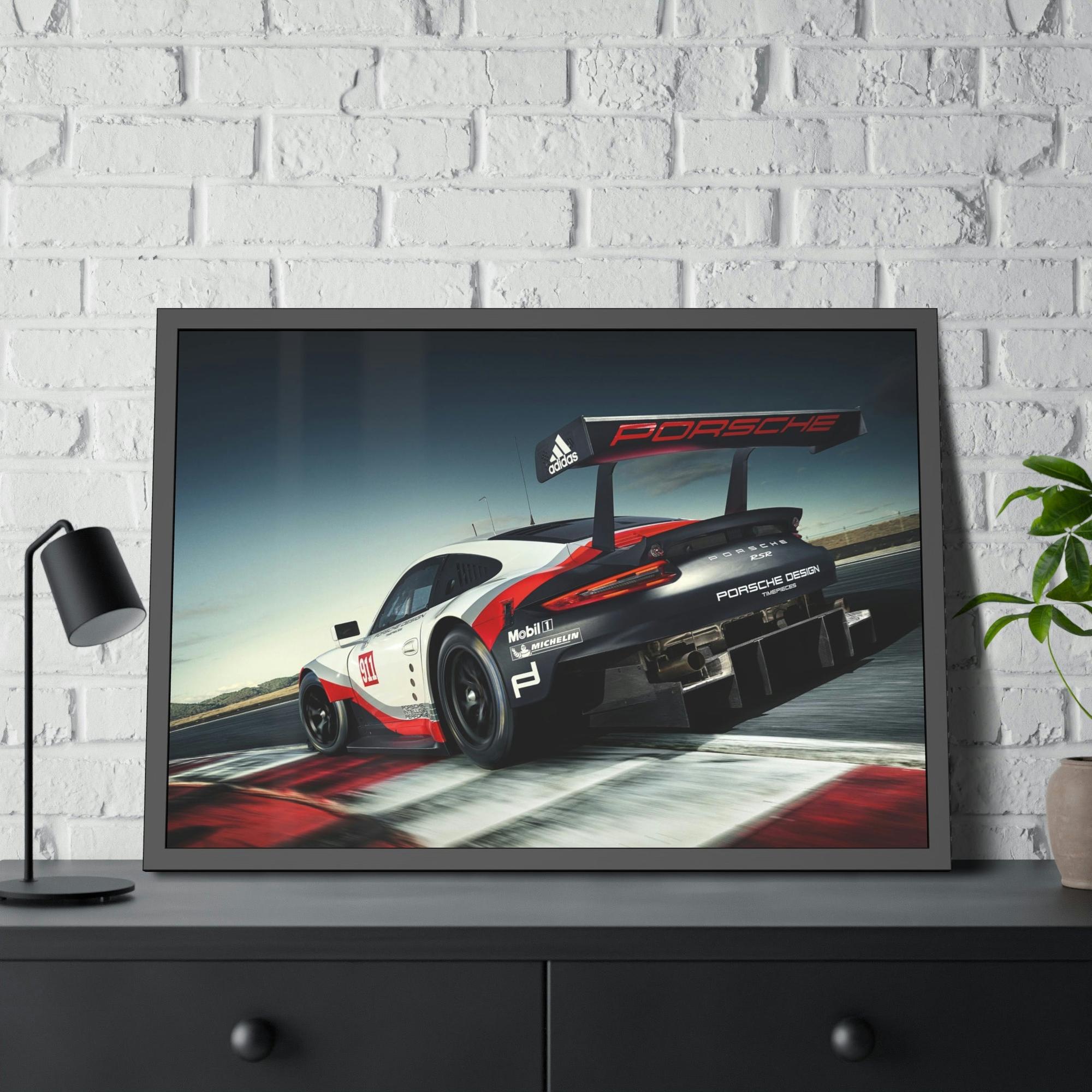 Porsche Porsche in Motion: A Framed Canvas & Poster Art Piece That Depicts the Speed and Grace of Porsche
