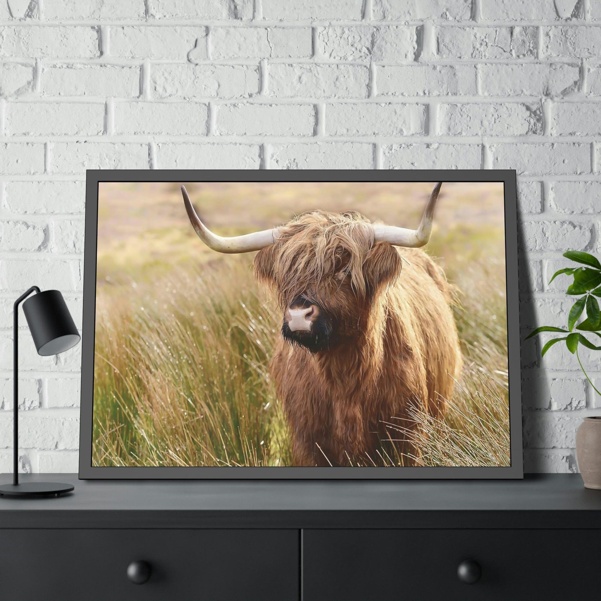 Highland Cow Highland Cow | Cow in the Morning Dew | Wall Art — Pixoram