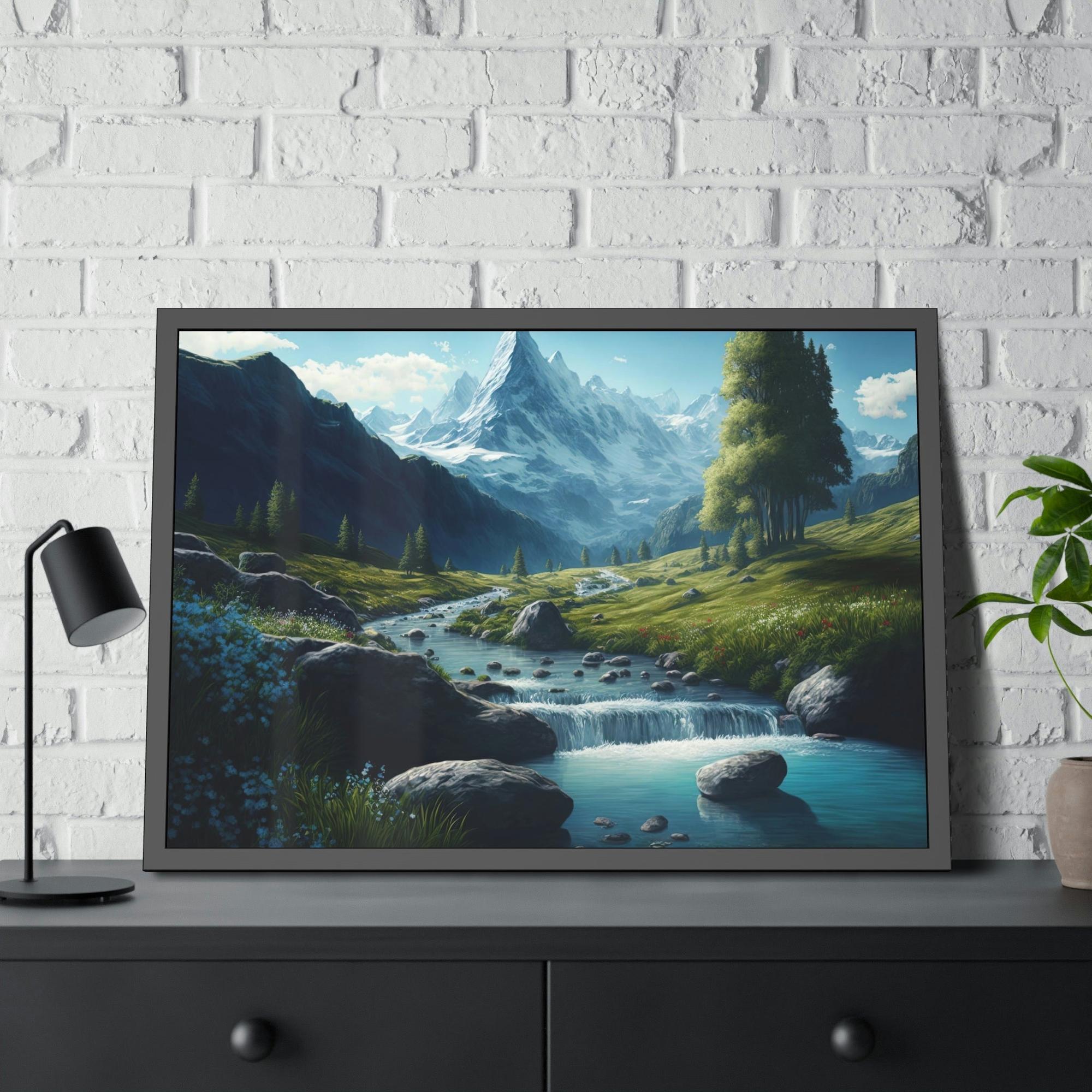 Lakes And Rivers Nature's Watercolor: Framed Canvas and Poster Print of Lakes and Rivers