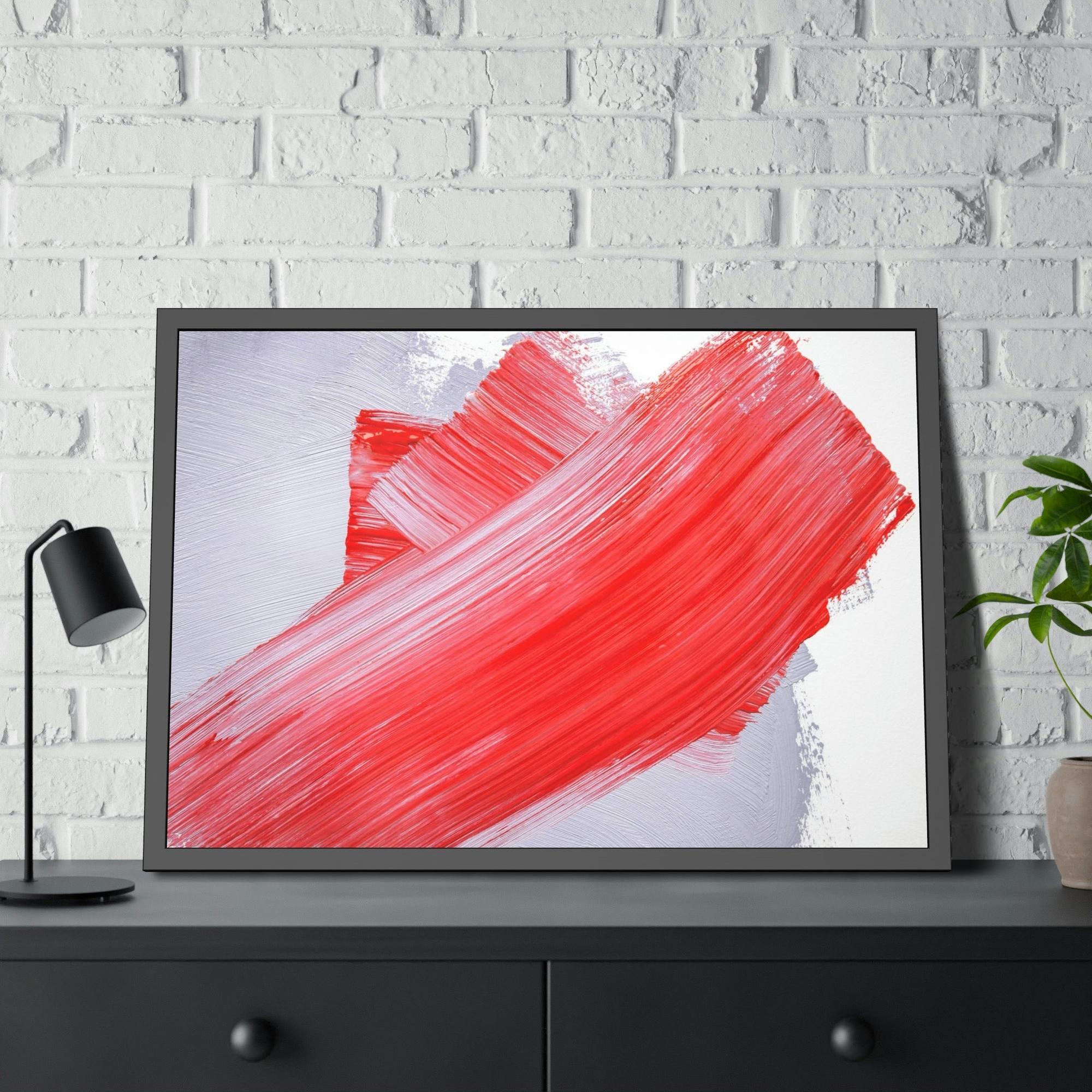 Red Abstract Art Red Abstract Delight: Natural Canvas and Framed Poster for Your Wall Art