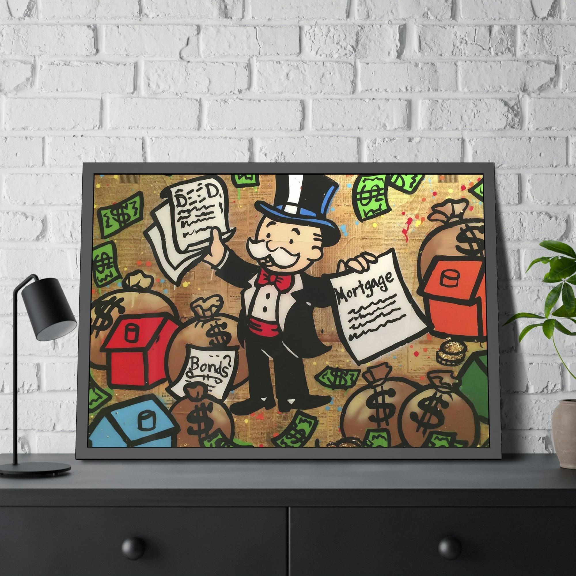 Monopoly & Motivation Pop Culture Maestro: Alec Monopoly on Natural Canvas and Framed Poster