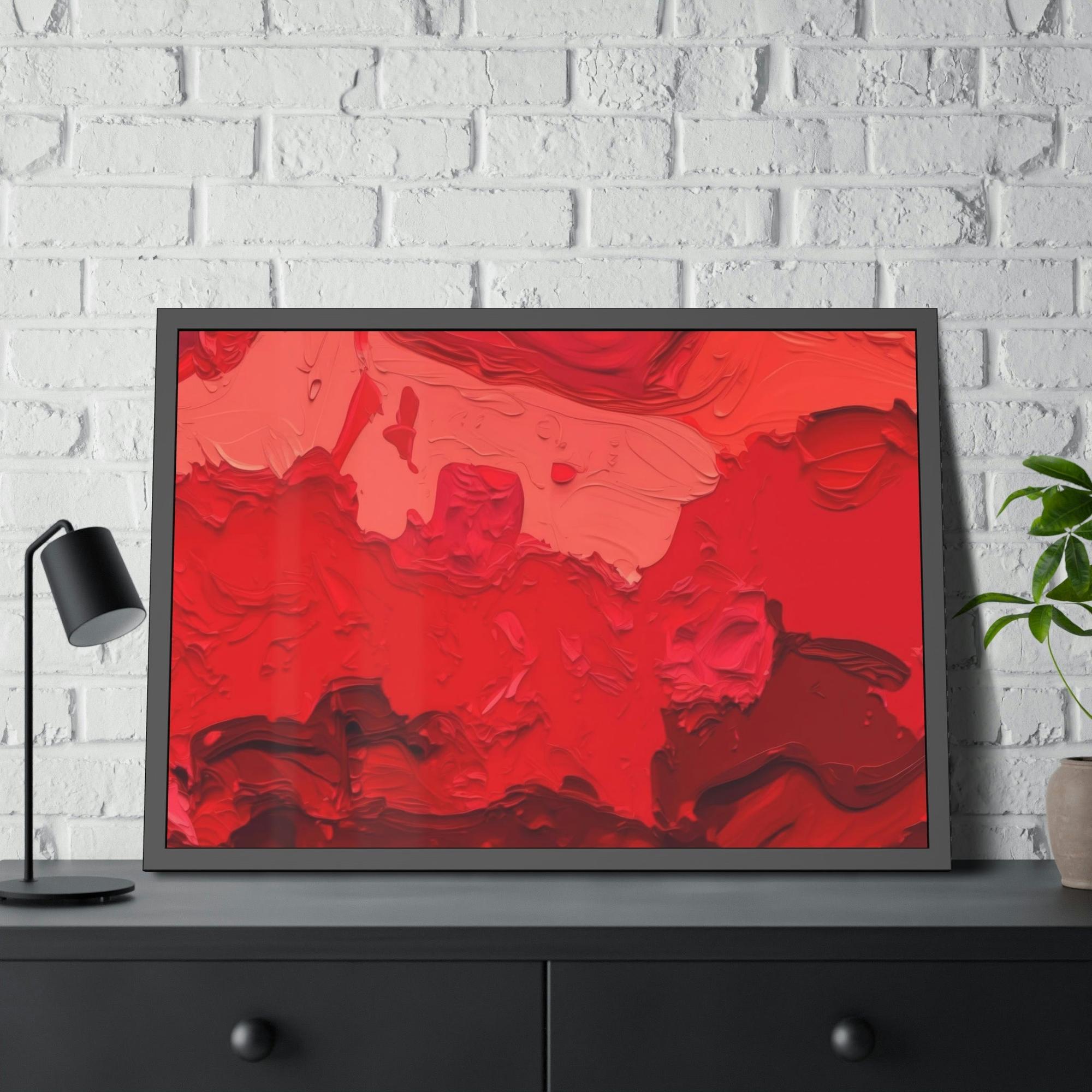 Red Abstract Art Abstract Fire: A Red Art Print on Framed Poster to Ignite Your Walls
