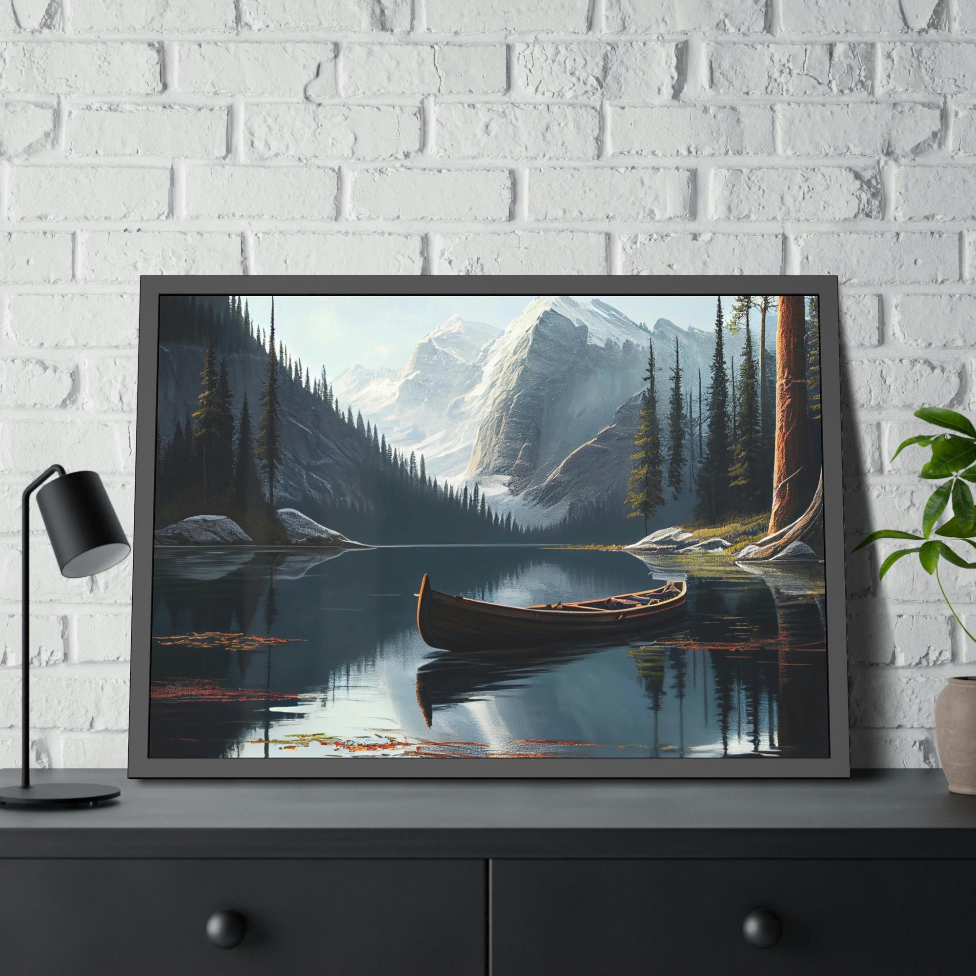 Lakes And Rivers The Beauty of Nature: Wall Art of a Serene Lakeside on Natural Canvas
