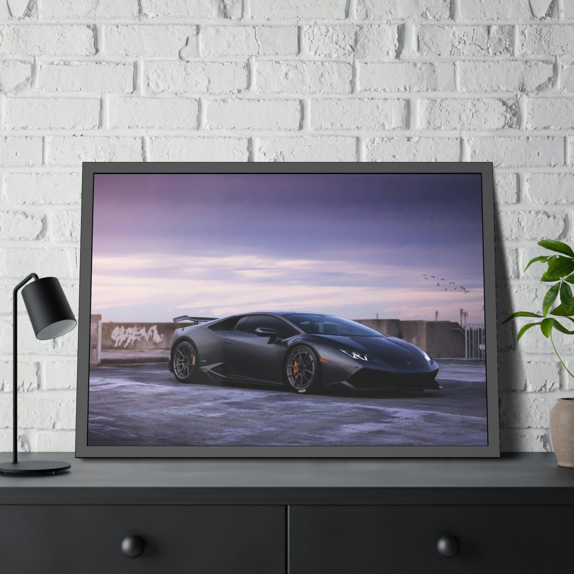 Lamborghini Racing into Luxury: Framed Lamborghini Canvas Print for Your Wall