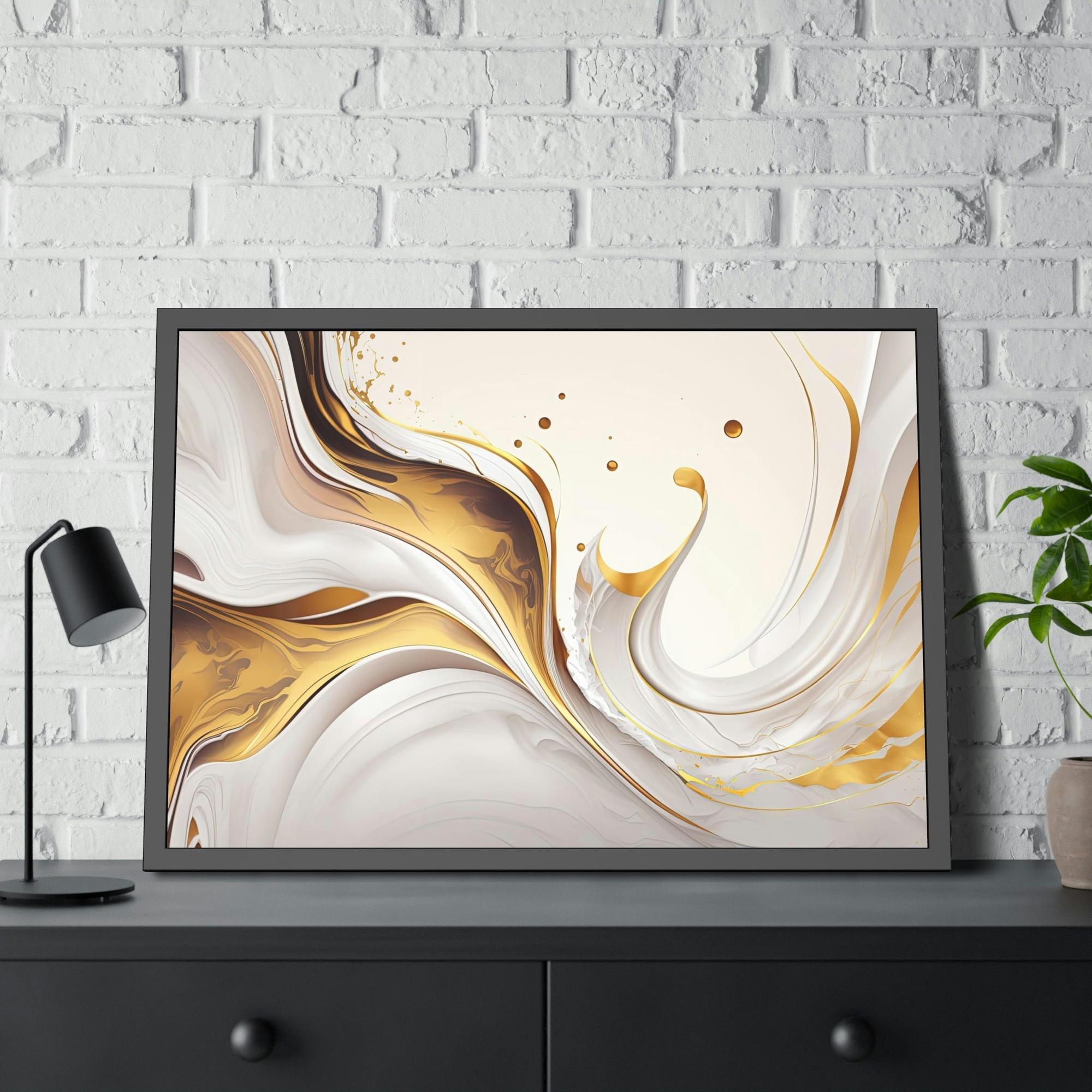 Gold Abstract Art Golden Melodies: Harmonious Gold Abstract Wall Art Print